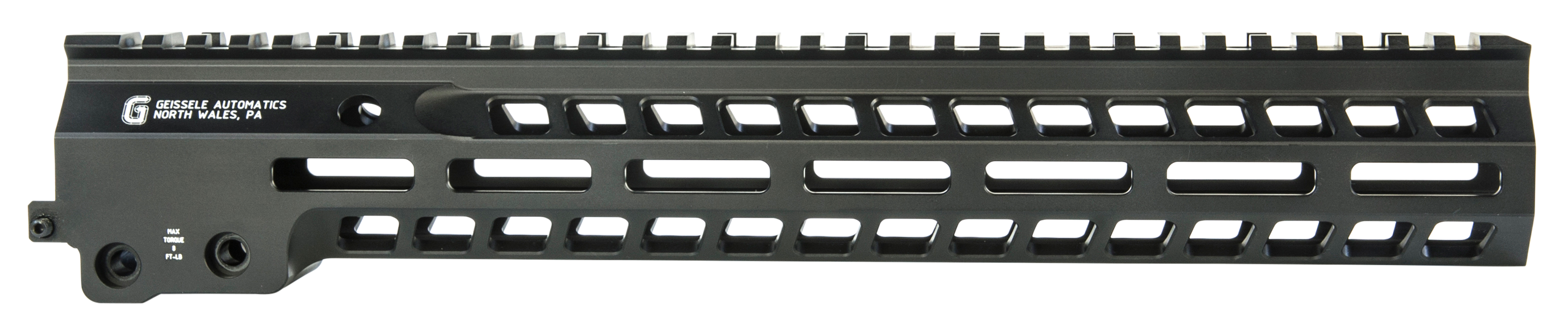 Geissele Automatics 05573B Super Modular Rail MK14 13.50" M-LOK, Black Aluminum for AR Platform, Barrel Nut Included