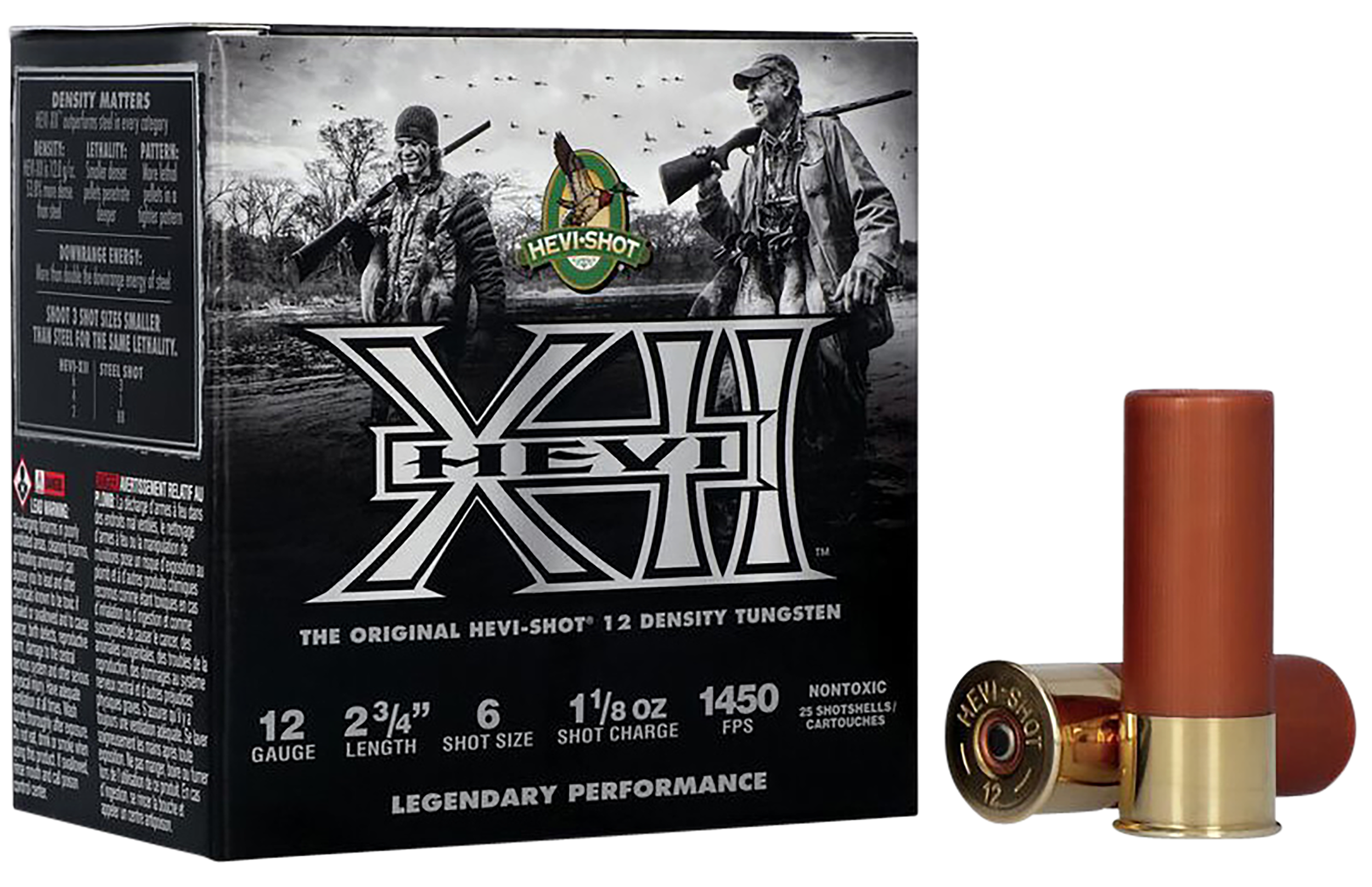 HEVI-Shot HS51316 HEVI-XII Waterfowl 12 Gauge 2.75" 1 1/8 oz Tungsten 6 Shot 25 Per Box/ 10 Cs
