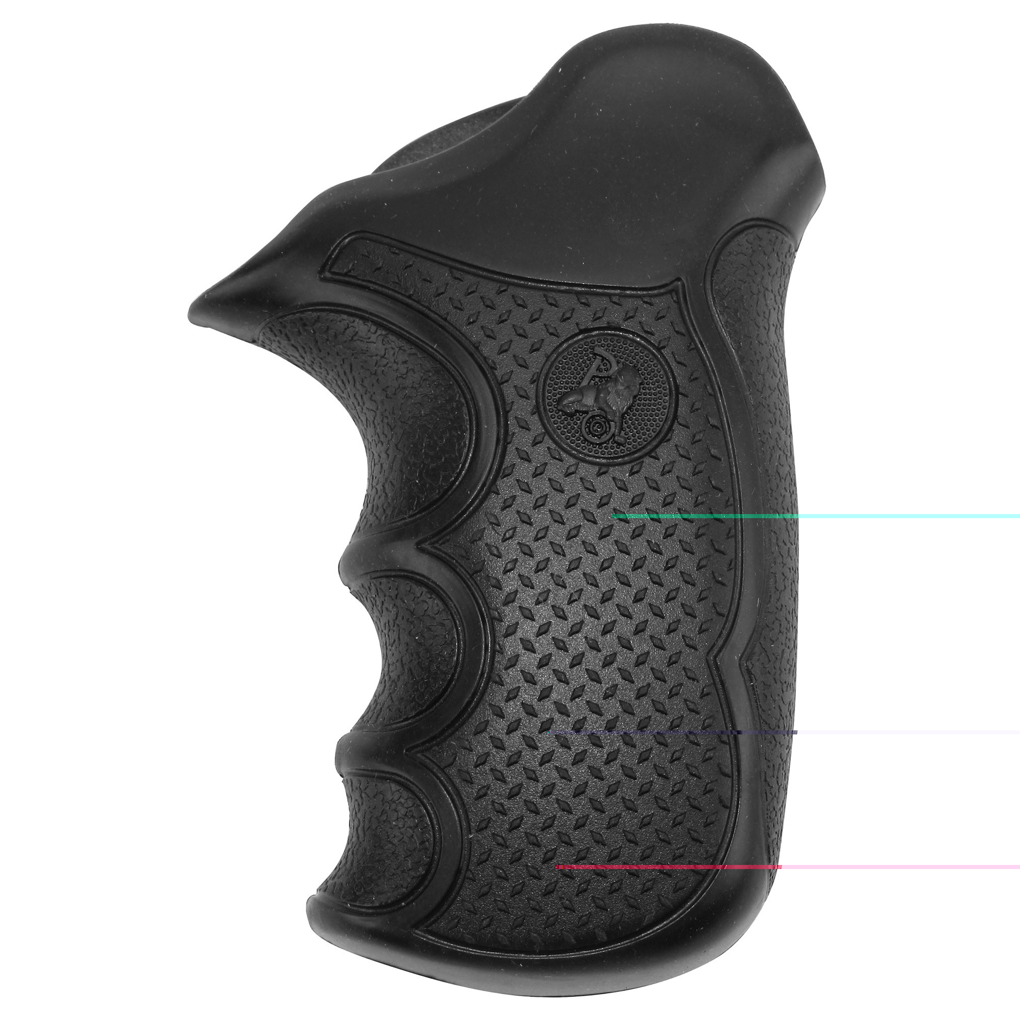Pachmayr 02475 Diamond Pro Grip Diamond Checkering Black Rubber with Finger Grooves for Taurus Compact Public Defender with Polymer Frame
