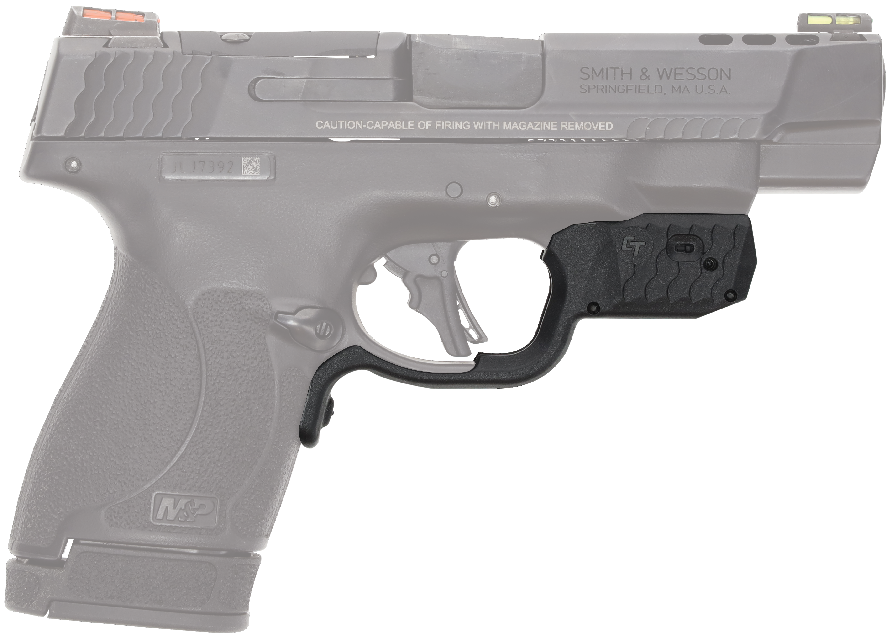 Crimson Trace 013000052 LaserguardBlack Red Laser Fits S&W Shield Plus Handgun Trigger Guard Mount