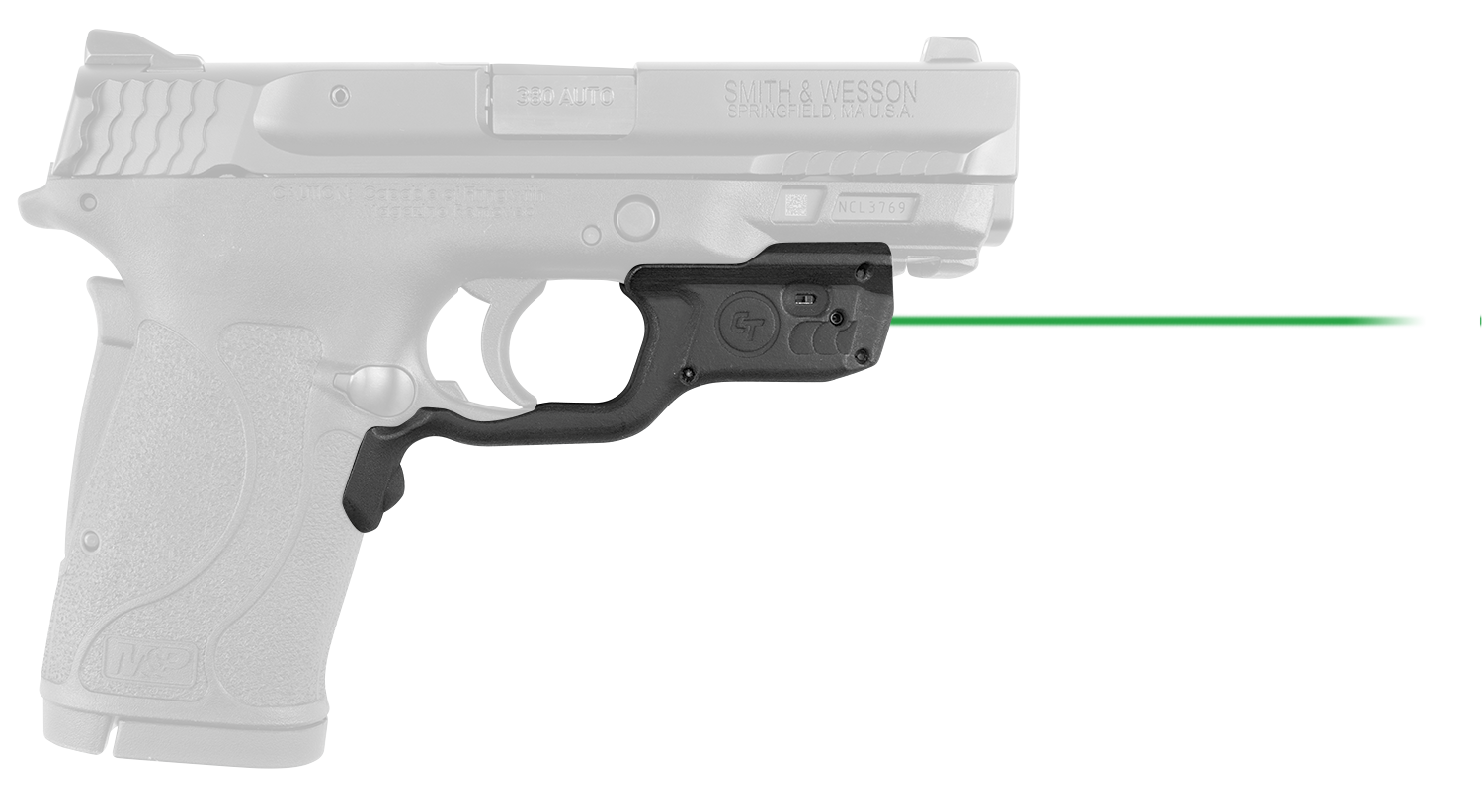 Crimson Trace LG459G Laserguard5mW Green Laser with 532nM Wavelength & Black Finish for 22 S&W M&P Compact, 380/9 M&P Shield EZ