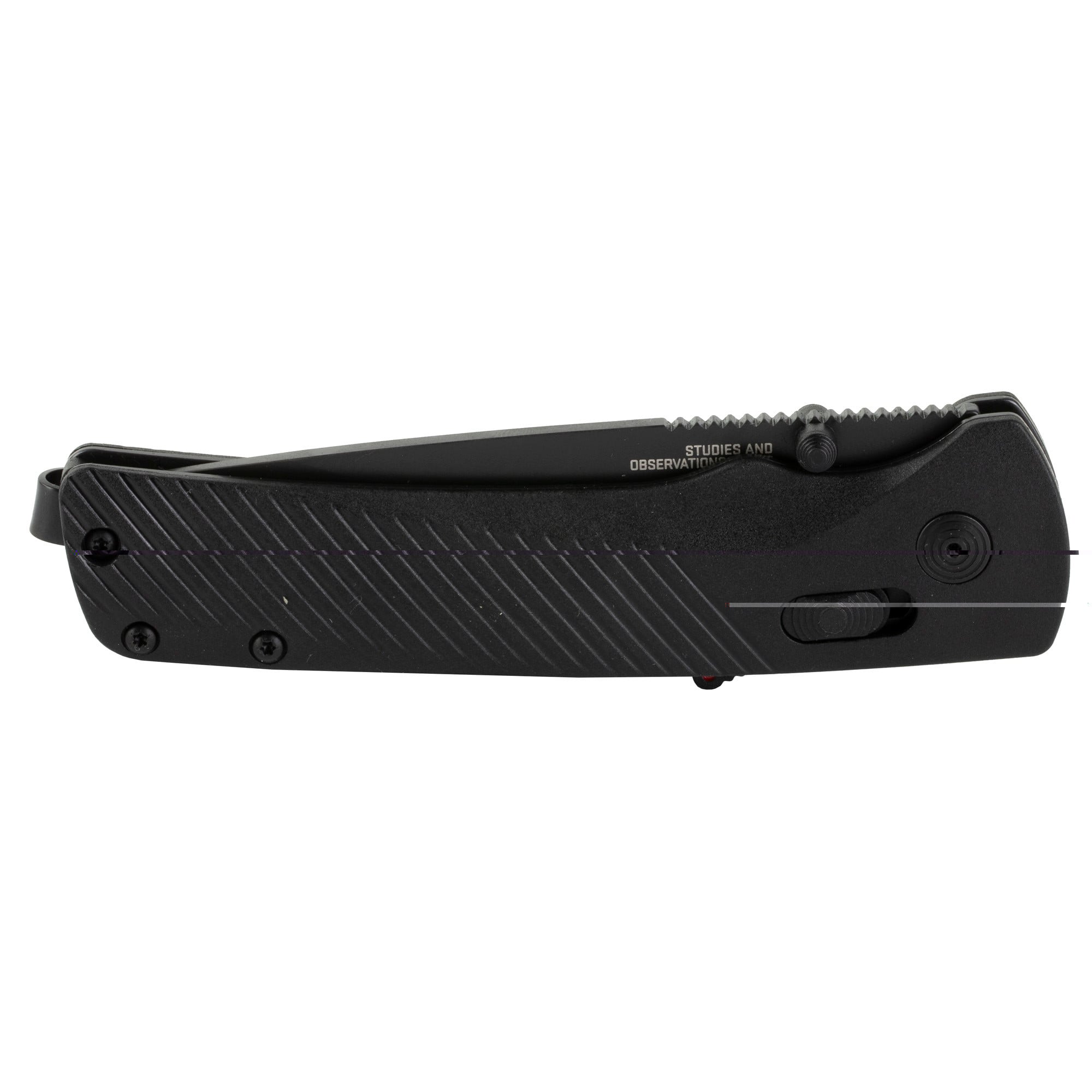 S.O.G SOG11180141 Flash AT 3.45" Folding Plain Black TiNi Cryo D2 Steel Blade/ Blackout GRN Handle Includes Pocket Clip