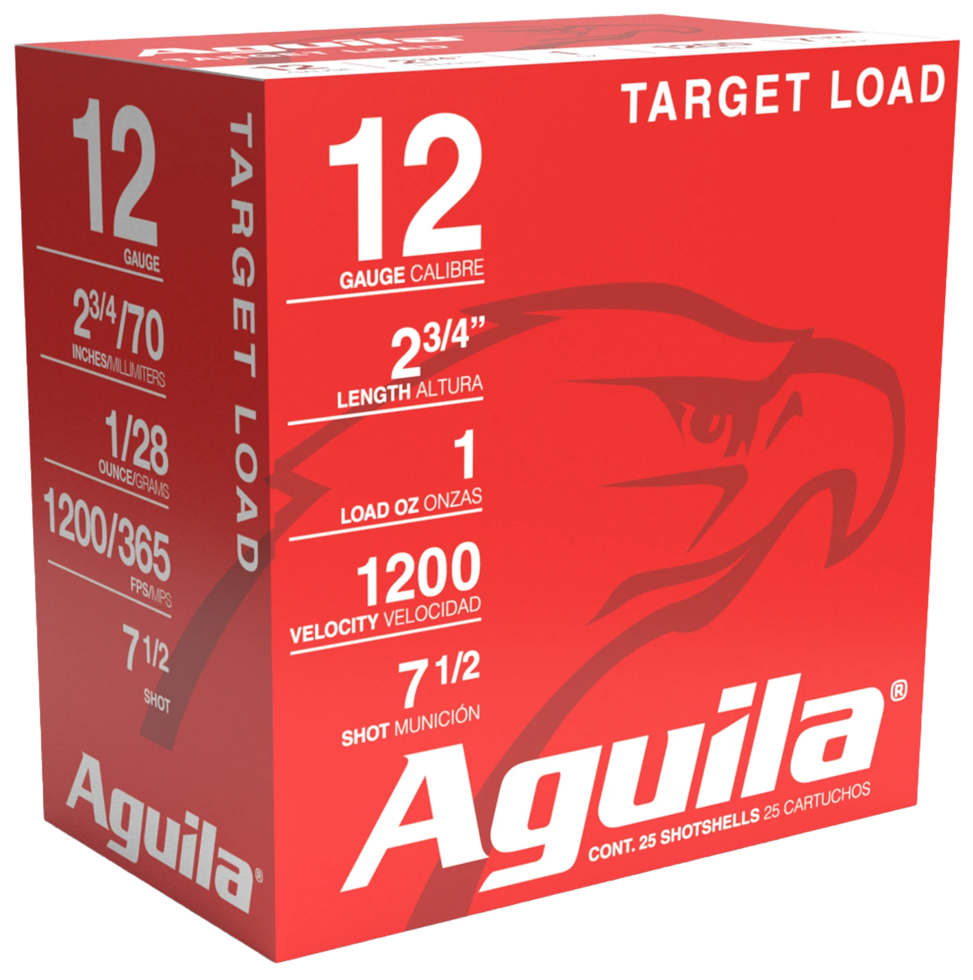 Aguila 1CHB1304 Target Load Competition 12 Gauge 2.75" 1 oz 7.5 Shot 25 Per Box/ 10 Cs