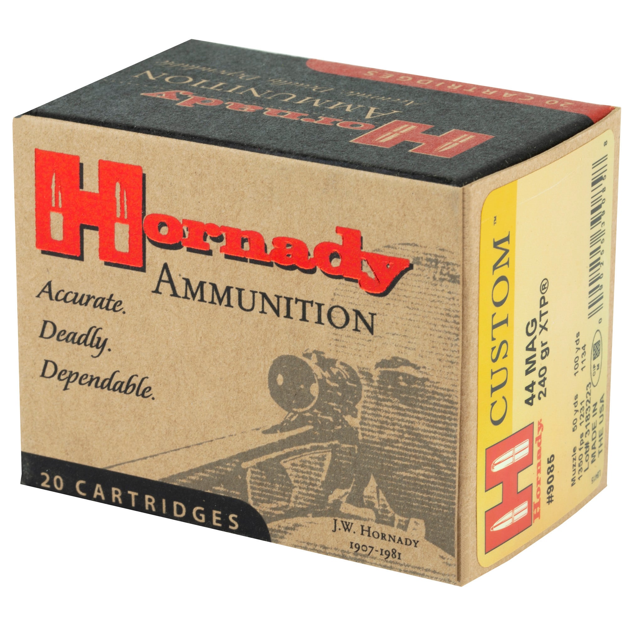 Hornady Custom Ammunition 44 Remington Magnum 240 Grain XTP Jacketed Hollow Point 20RD