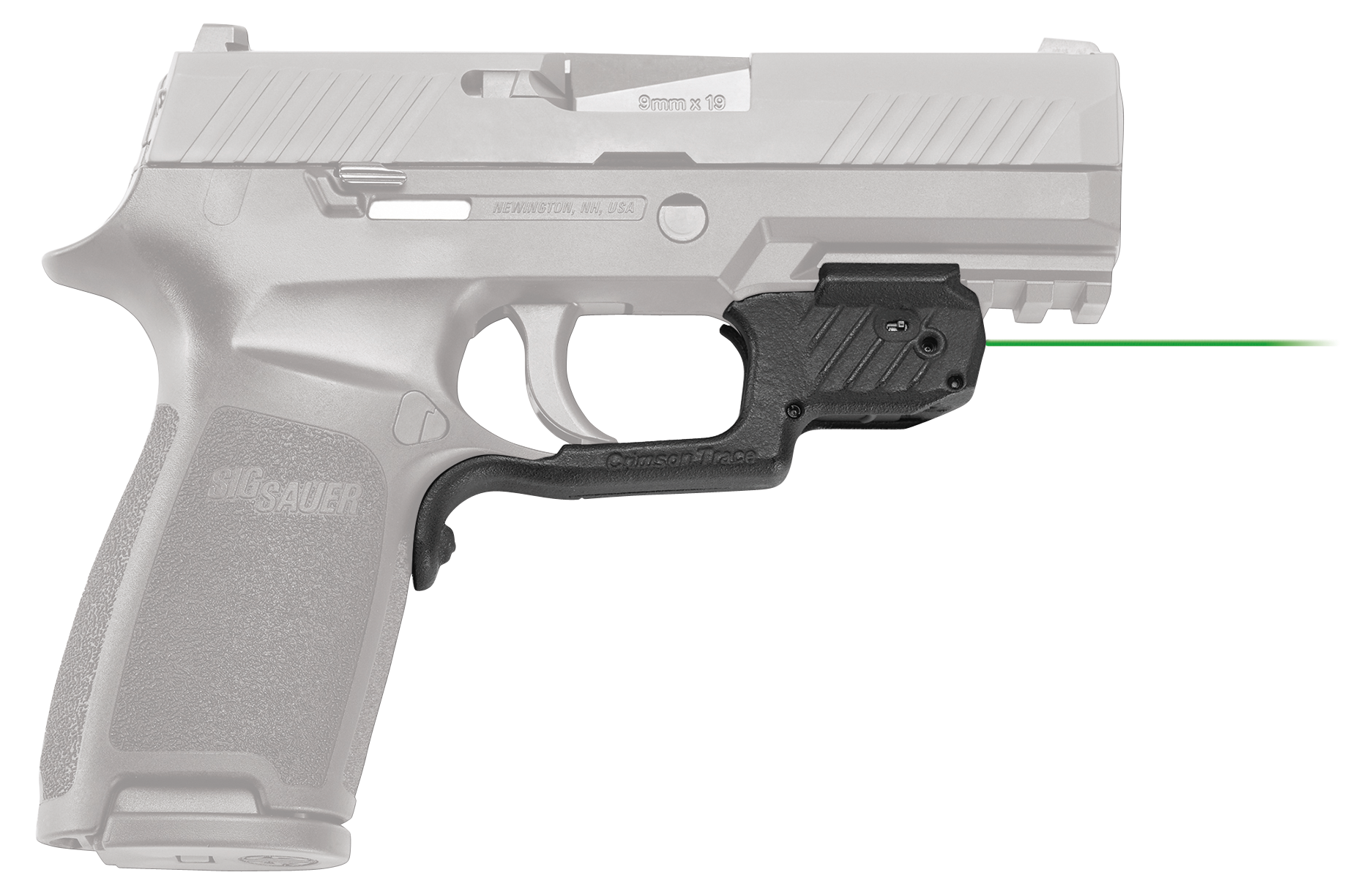 Crimson Trace LG420G Laserguard5mW Green Laser with 532nM Wavelength & 50 ft Range Black Finish for Sig P320, M17, M18 (Except Subcompact Variant)