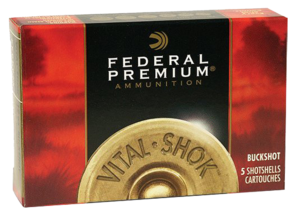 Federal P158000 Premium Magnum 12 Gauge 3" 10 Pellets 000 Buck Shot 5 Per Box/ 50 Cs