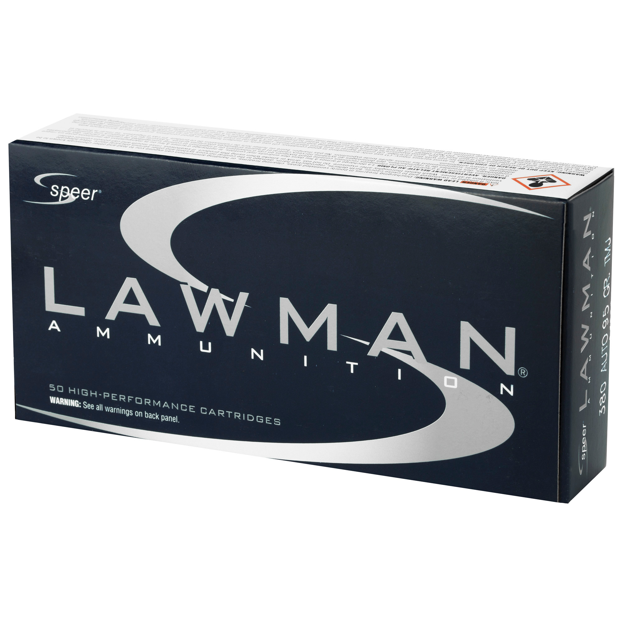 Speer 53608 Lawman Training 380 ACP 95 gr Total Metal Jacket (TMJ) 50 Per Box/20 Cs
