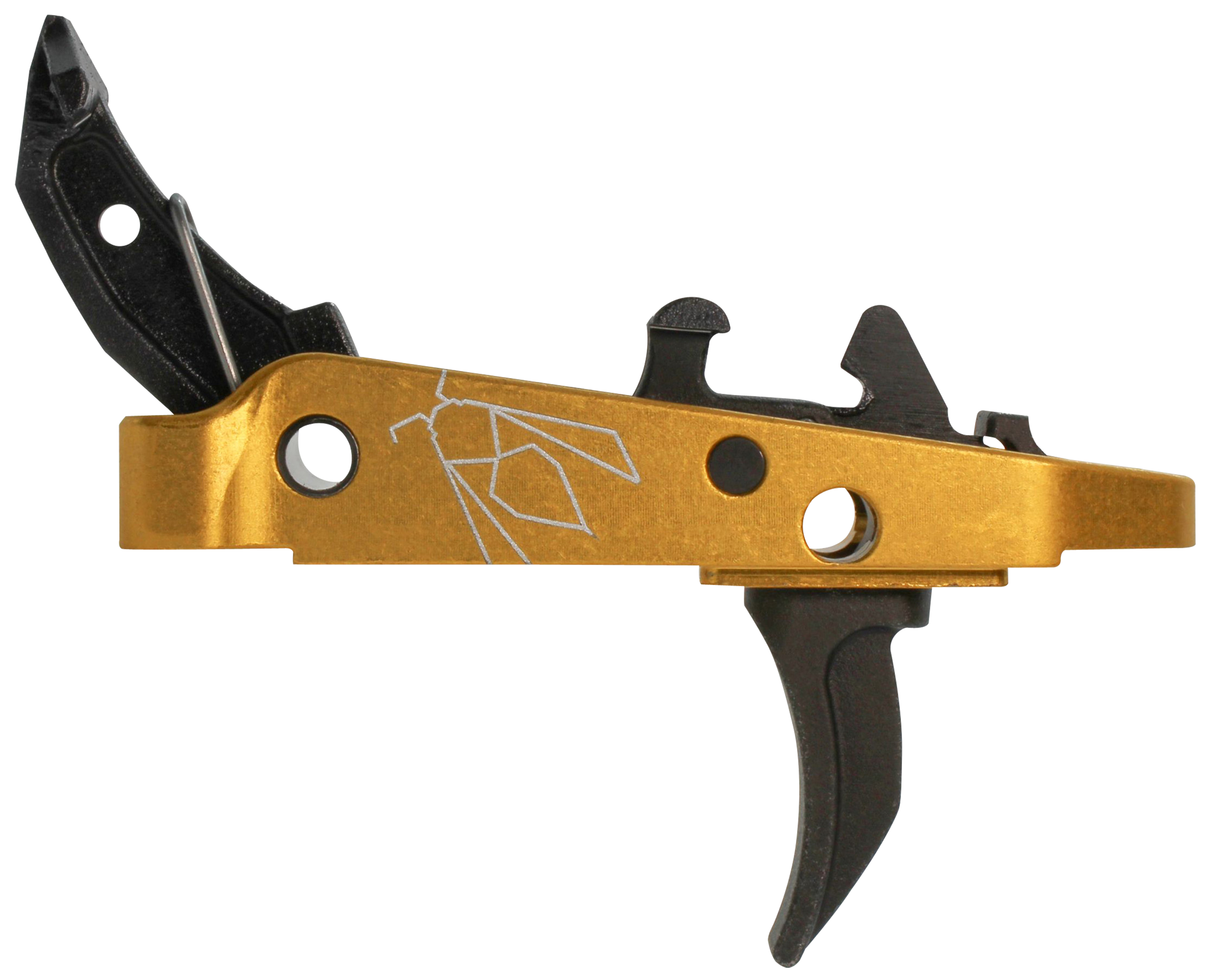 CMC Triggers 47407 Drop-In Yella Jacket Combat Trigger Group 2.0 Single-Stage Curve with 2.50 lbs Draw Weight, Black with Yellow Housing, Fits AK-47