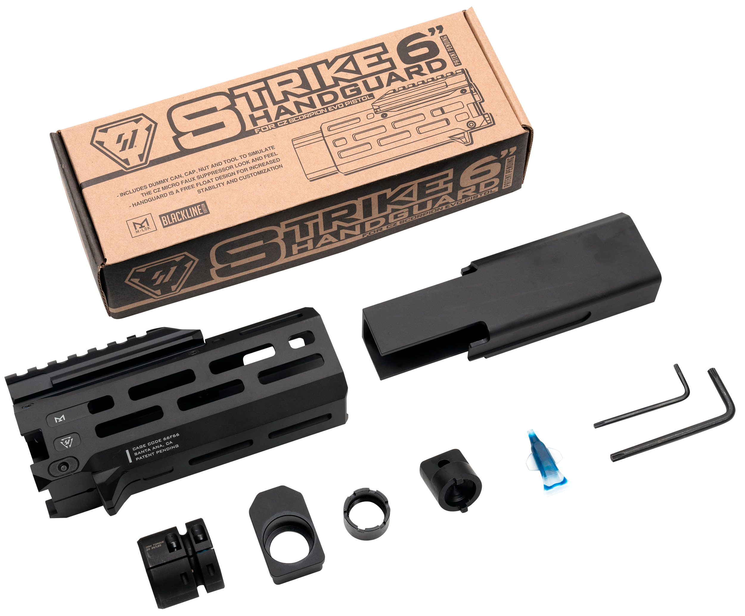 Strike Industries Handguard with Inert Suppressor CZ Scorpion 6" M-LOK Aluminum