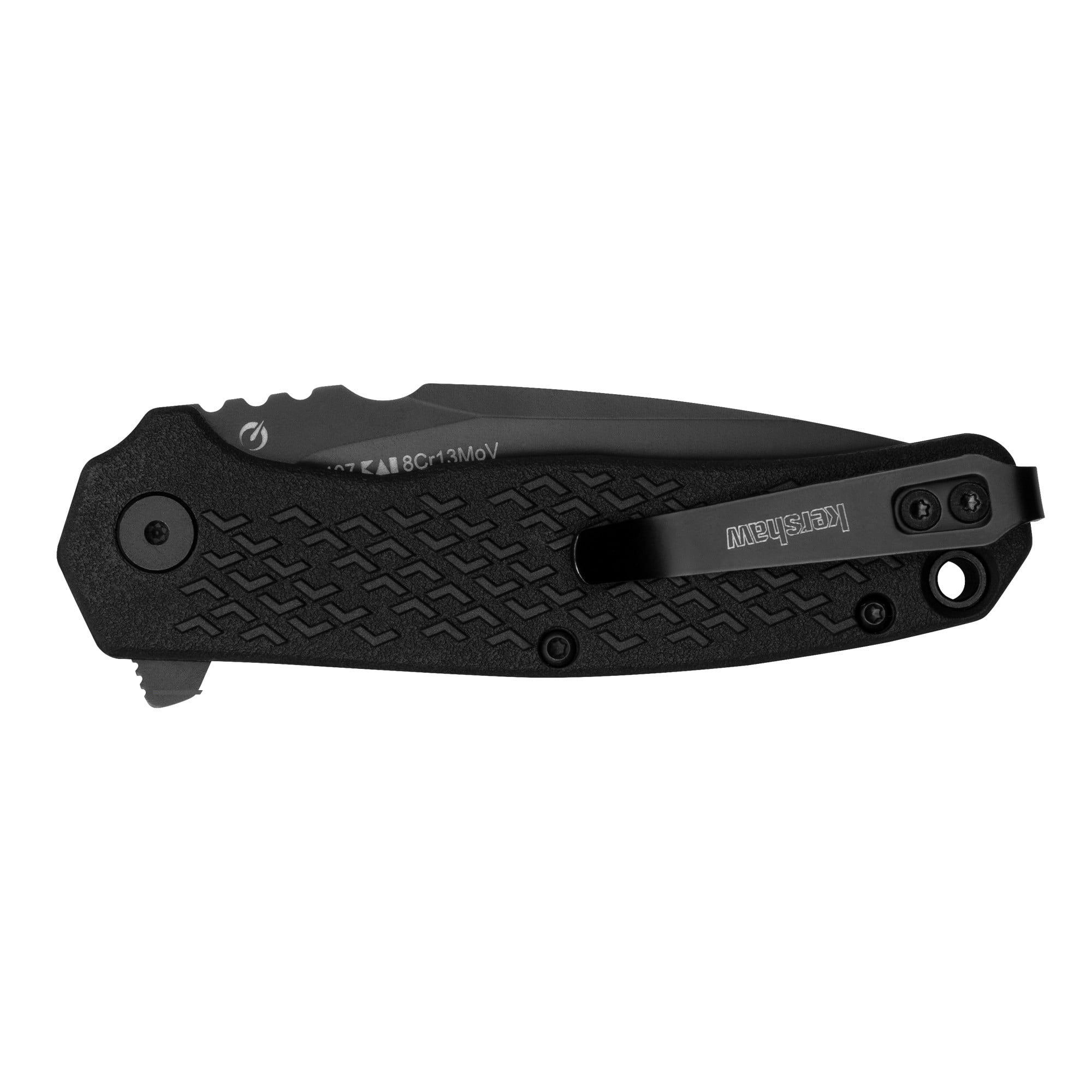 Kershaw 1407 Conduit2.90" Folding Spear Point Plain, Black Oxide 8Cr13MoV SS Blade/Blacked Out Texture Glass-Filled Nylon Handle Includes Pocket Clip