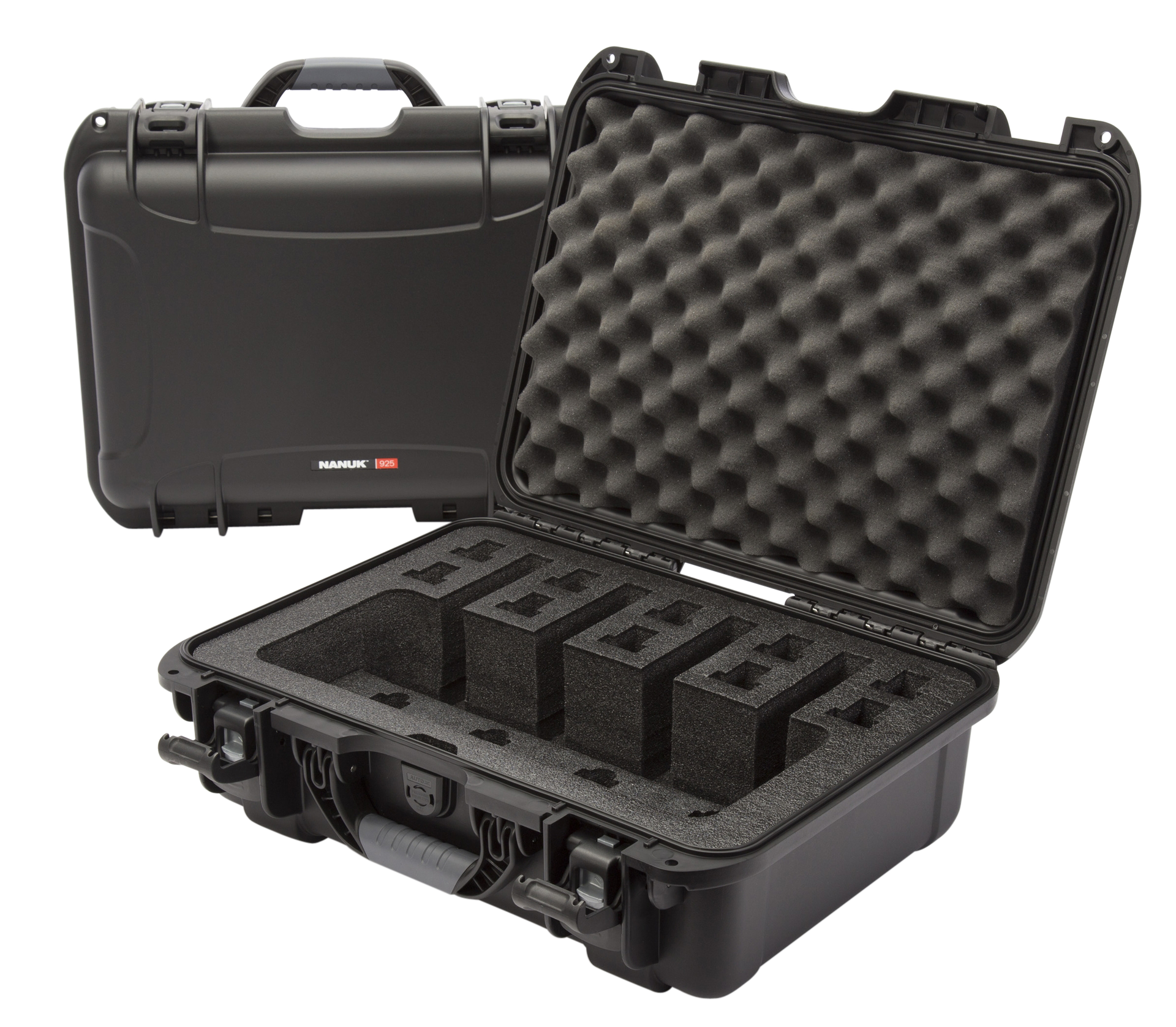 Nanuk 9254UP1 925 4 UP Pistol Case Waterproof Black Resin with Closed-Cell Foam Padding 17" L x 11.80" W x 6.40" H Interior Dimensions
