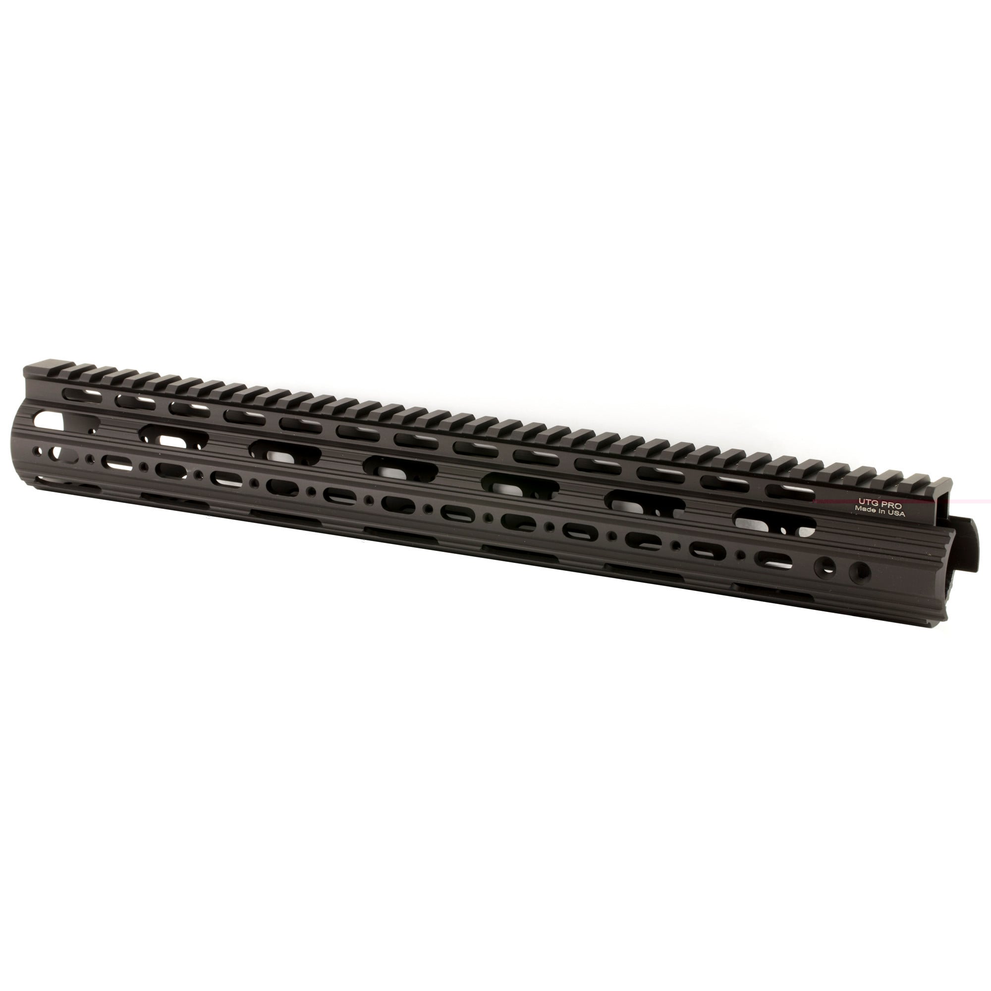 UTG Pro MTU019SS Pro Slim Rail Handguard Free-Floating 15" L Aluminum Material with Black Anodized Finish, KeyMod Slots & Picatinny Rail for AR-15