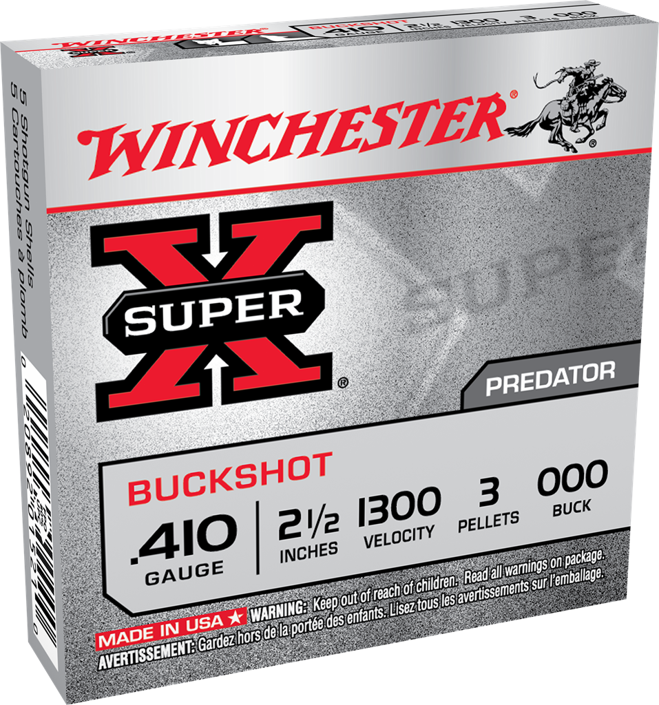 Winchester Super-X Ammunition 410 Bore 2-1/2" 000 Buckshot 3 Pellets Box of 5