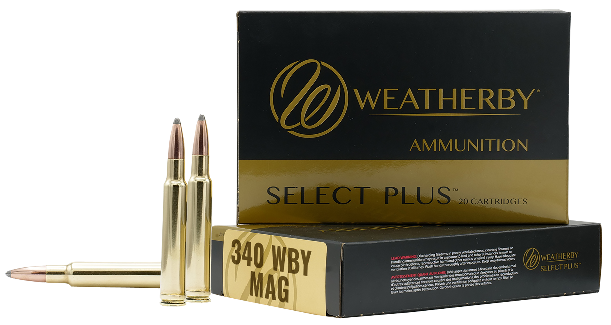 Weatherby Select Plus Ammunition 340 Weatherby Magnum 225 Grain Barnes TTSX Polymer Tipped Spitzer Lead-Free 20RD