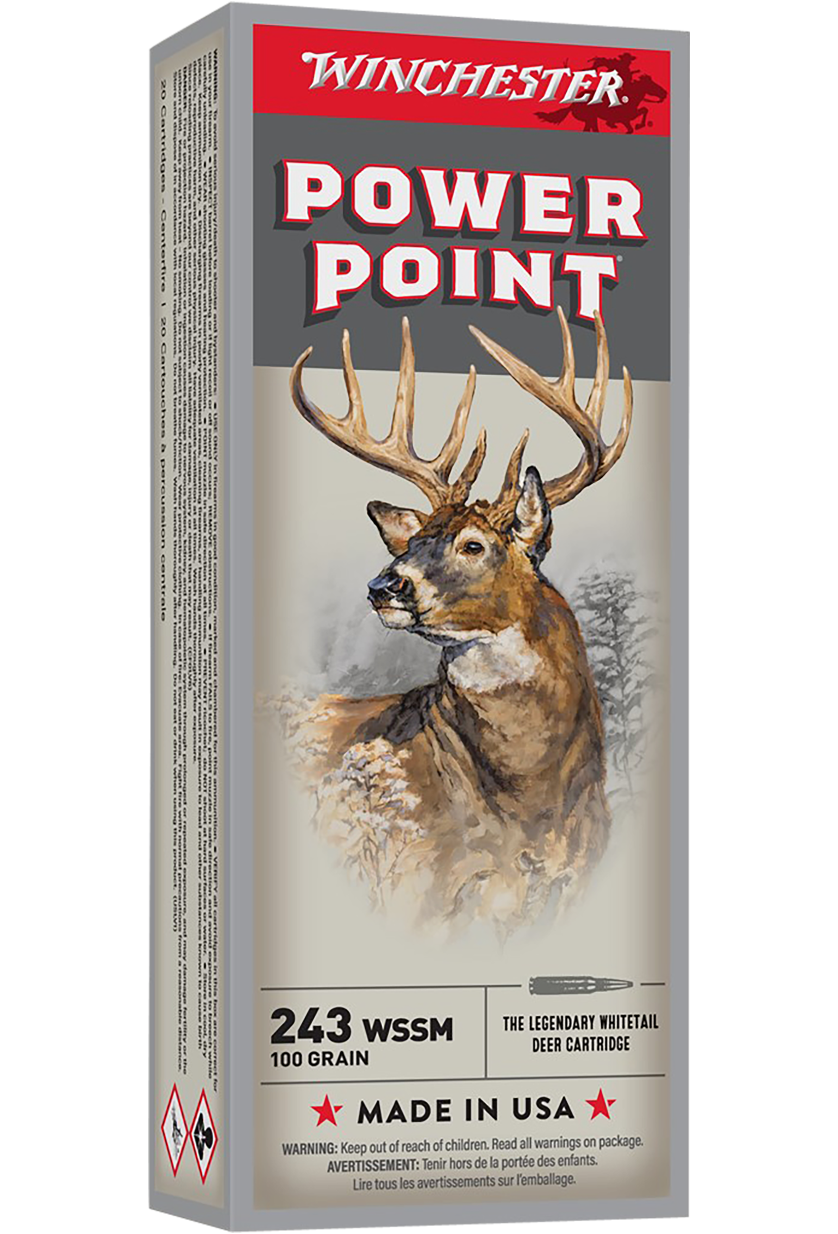Winchester Ammo X243WSS Super X243 WSSM 100 gr 3110 fps Power-Point (PP) 20 Bx/10 Cs