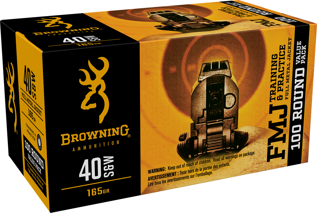 Browning FMJ Ammunition 40 S&W 165 Grain Full Metal Jacket