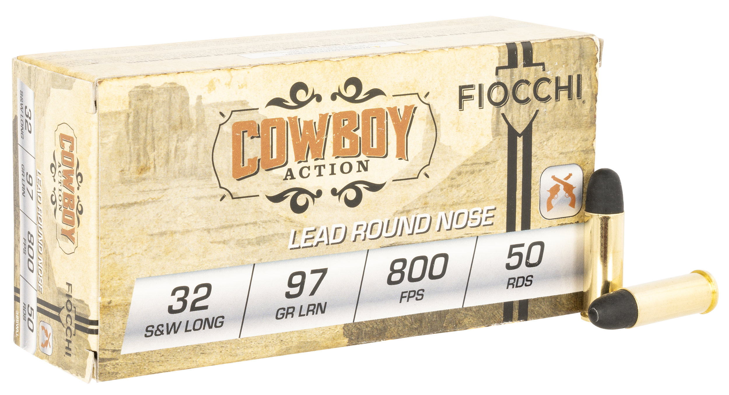 Fiocchi 32SWLL Cowboy Action Pistol 32 S&W Long 97 gr Lead Flat Point (LFP) 50rd Bx