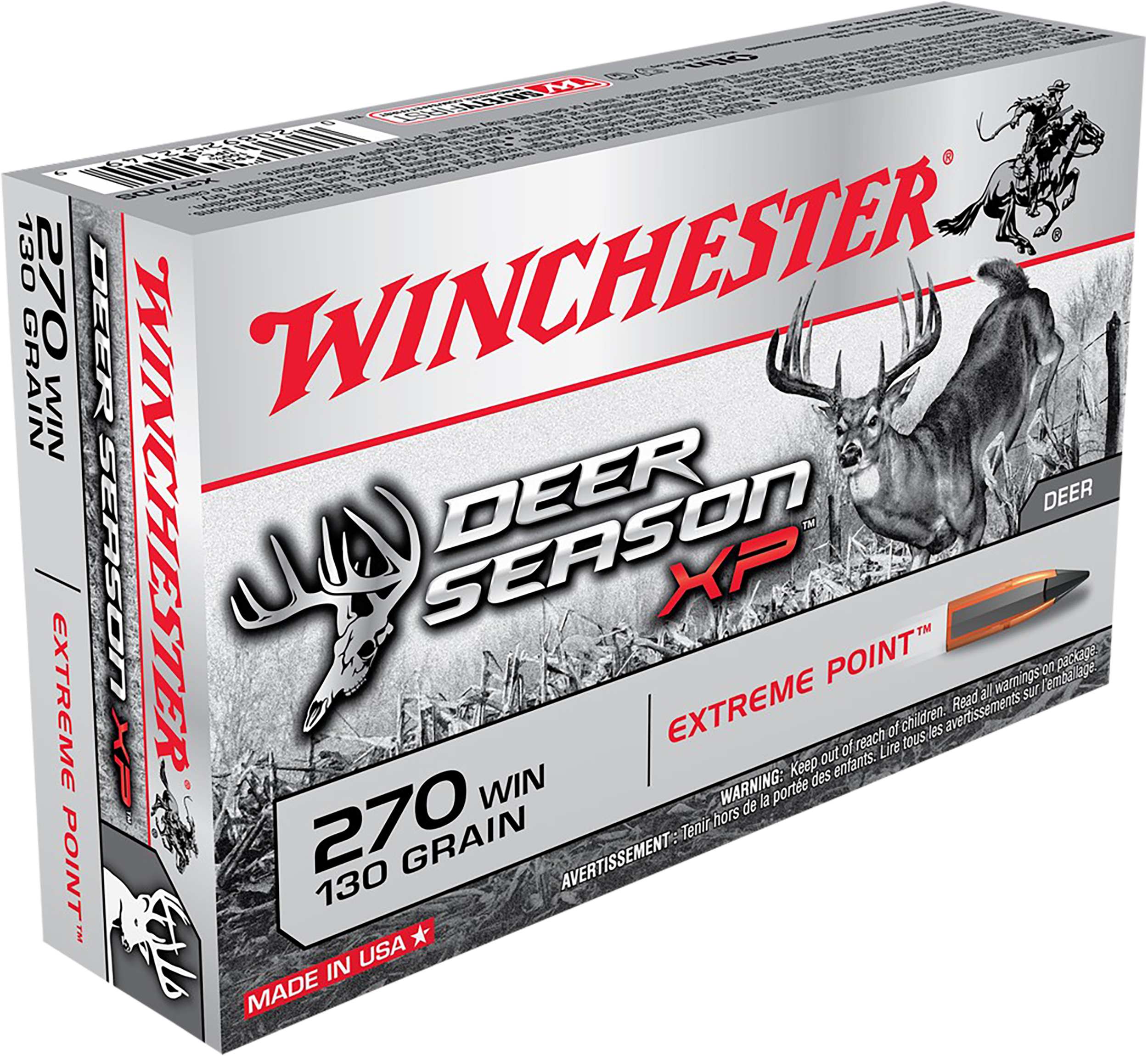 Winchester Deer Season XP Ammunition 270 Winchester 130 Grain Extreme Point Polymer Tip 20RD