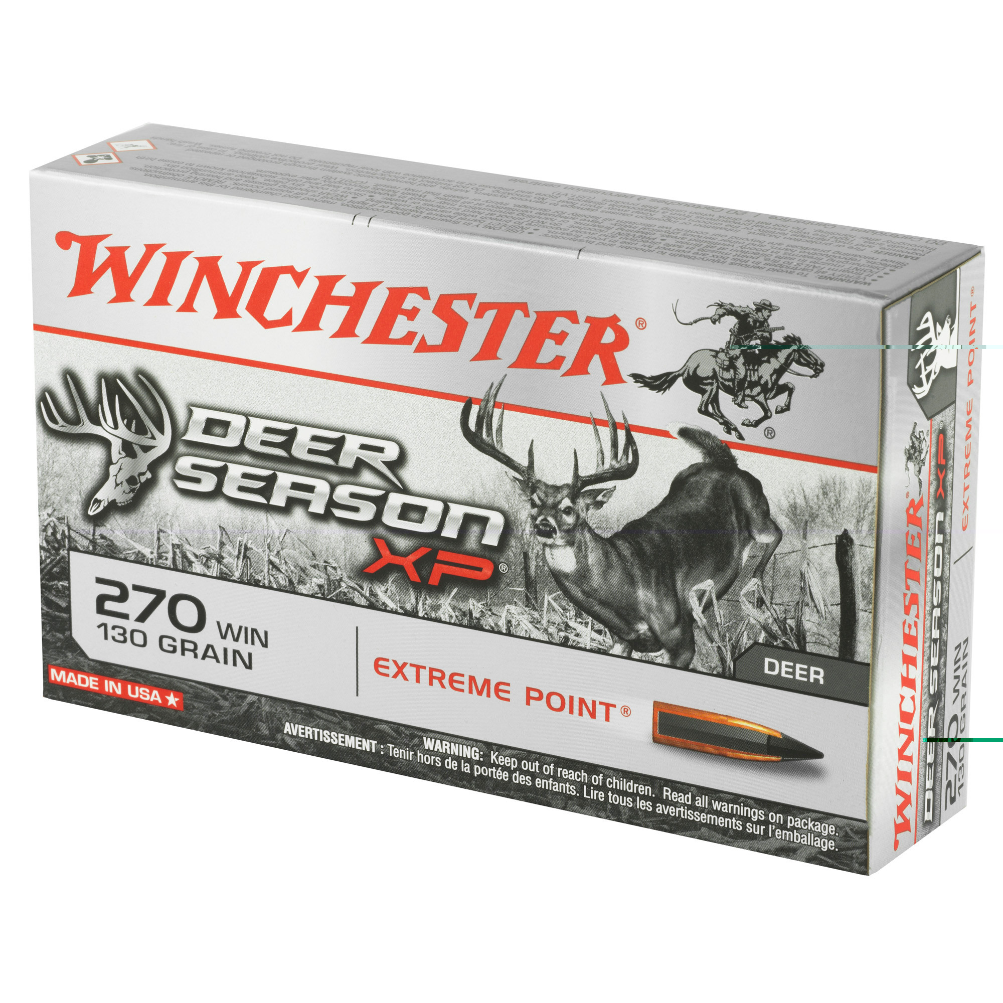 Winchester Deer Season XP Ammunition 270 Winchester 130 Grain Extreme Point Polymer Tip 20RD
