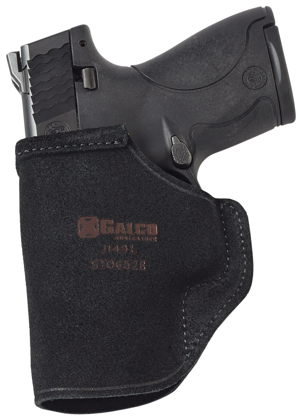 Galco STO858B Stow-N-GoIWB Black Leather Belt Clip Fits S&W M&P 380EZ Right Hand