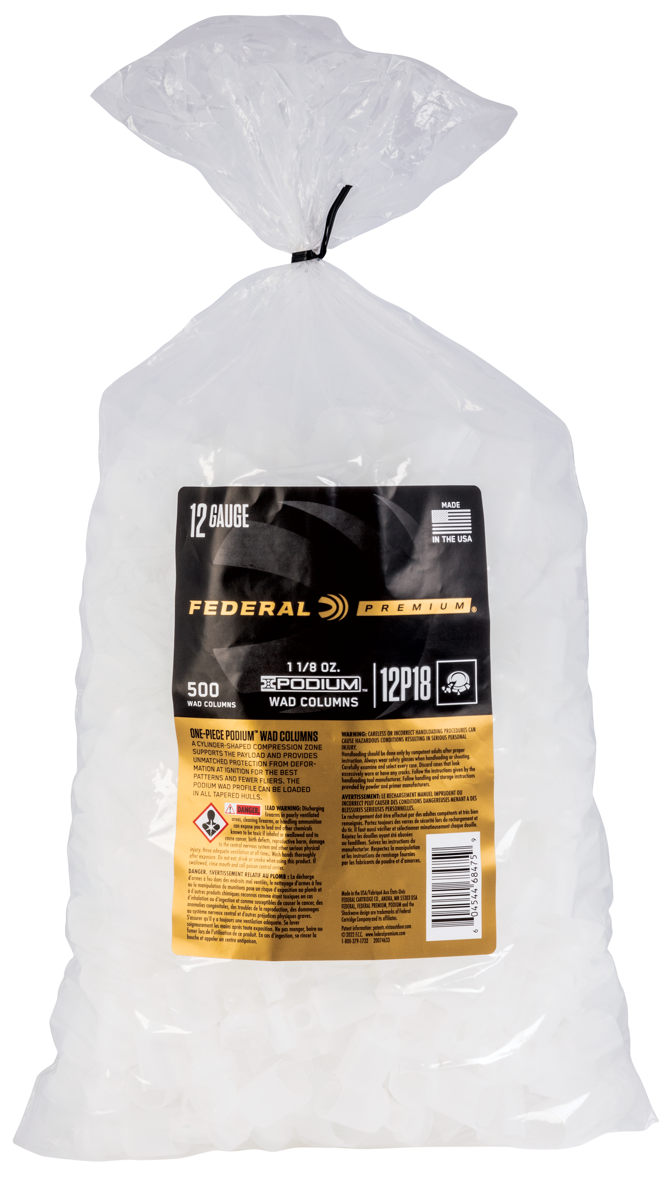 Federal Premium Podium Shotshell Wads 12 Gauge 1-1/8 oz