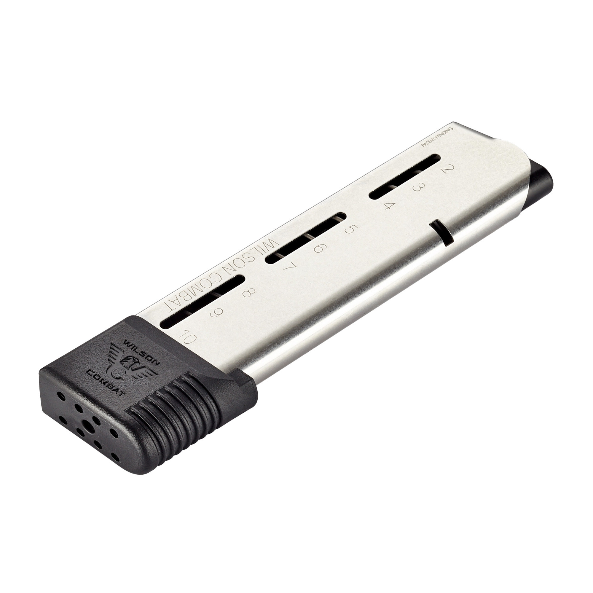 Wilson Combat 50045FS10 1911Stainless Detachable with Extended Floor Plate 10rd for 45 ACP Wilson Combat 1911 Elite Tactical