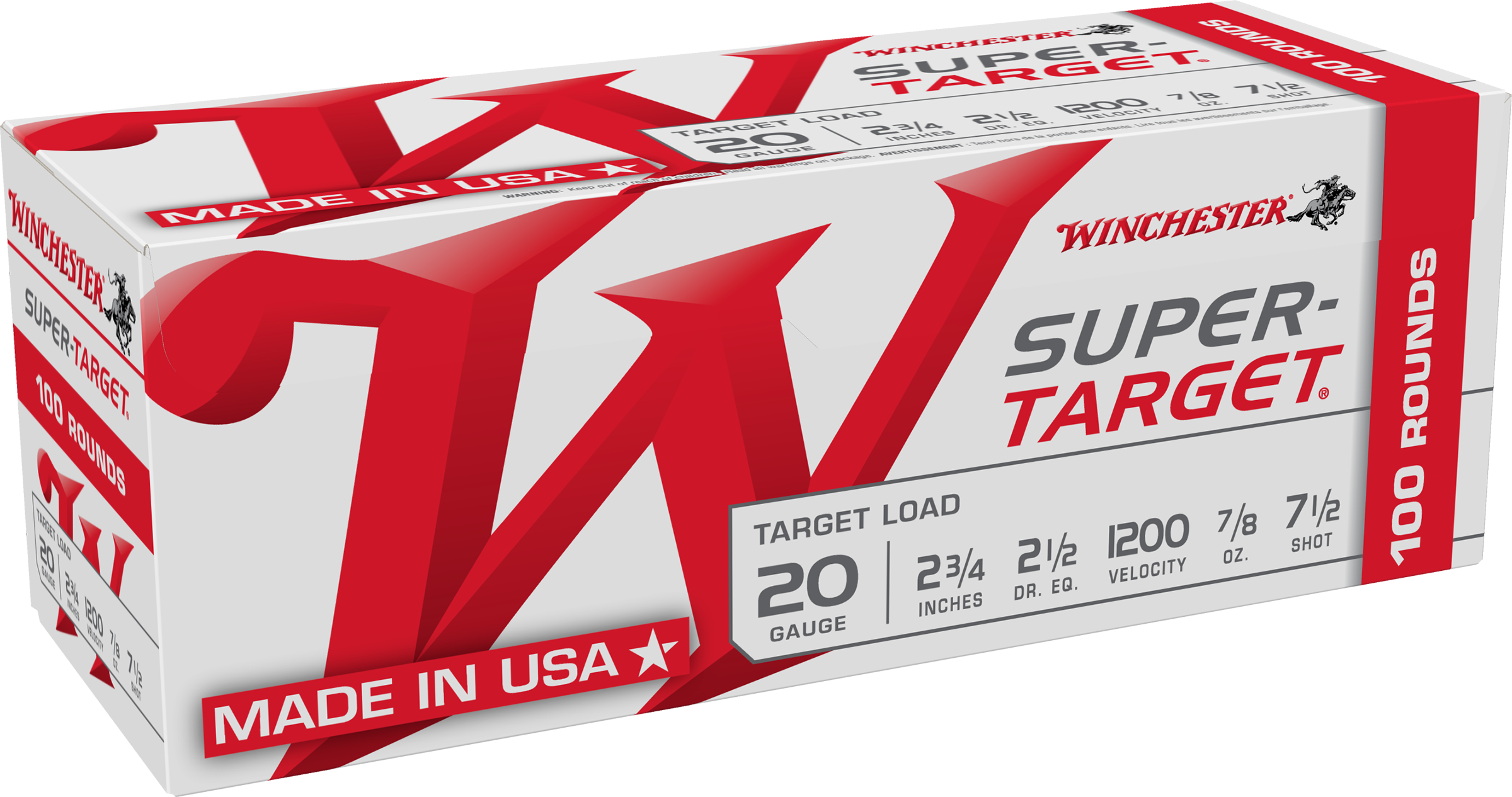 Winchester Ammo TRGT207VP Super-Target20 Gauge 2.75" 7/8 oz 1200 fps 7.5 Shot 100 Bx/2 Cs (Value Pack)