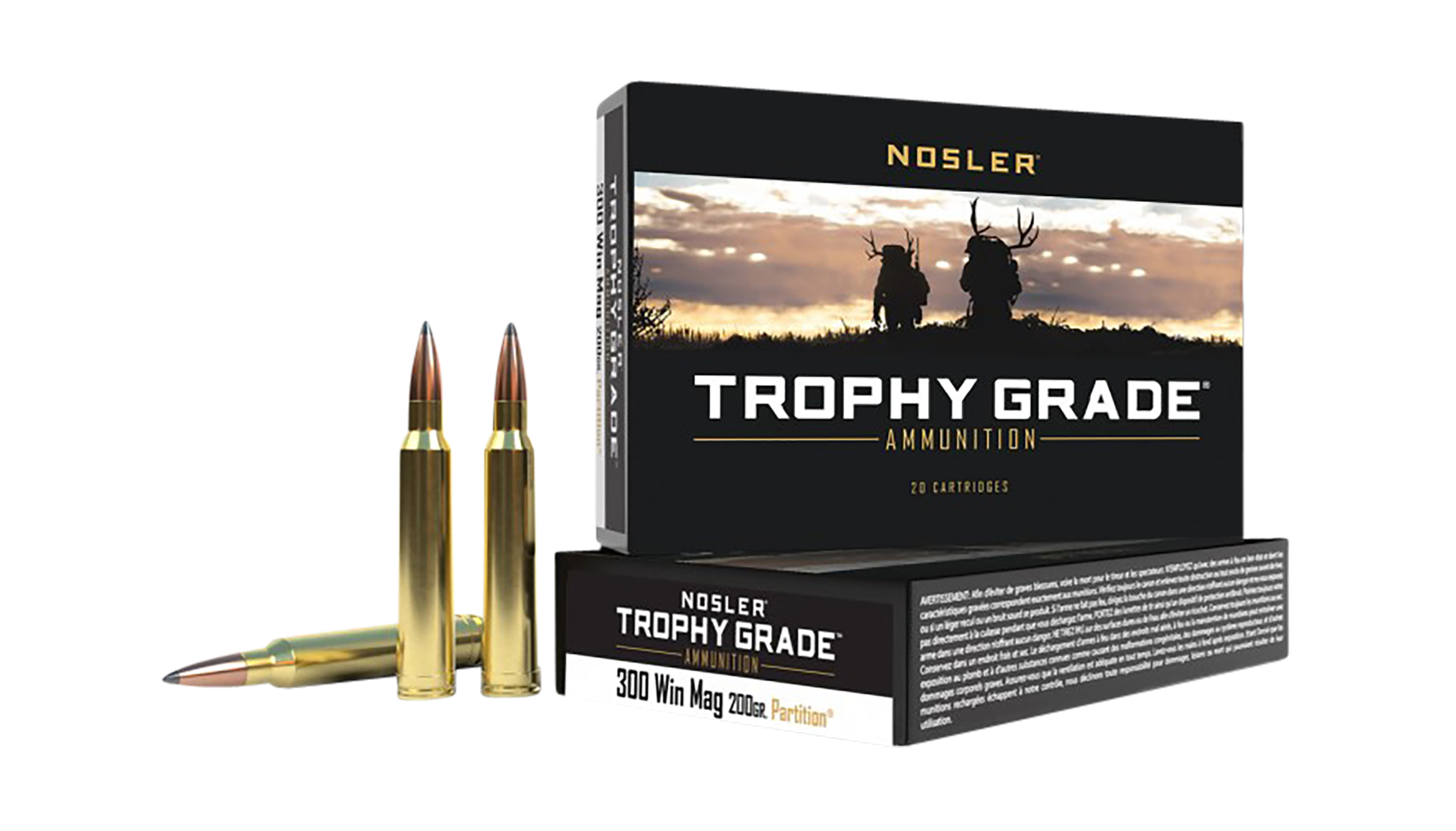 Nosler Trophy Grade Ammunition 300 Winchester Magnum 200 Grain Partition 20RD