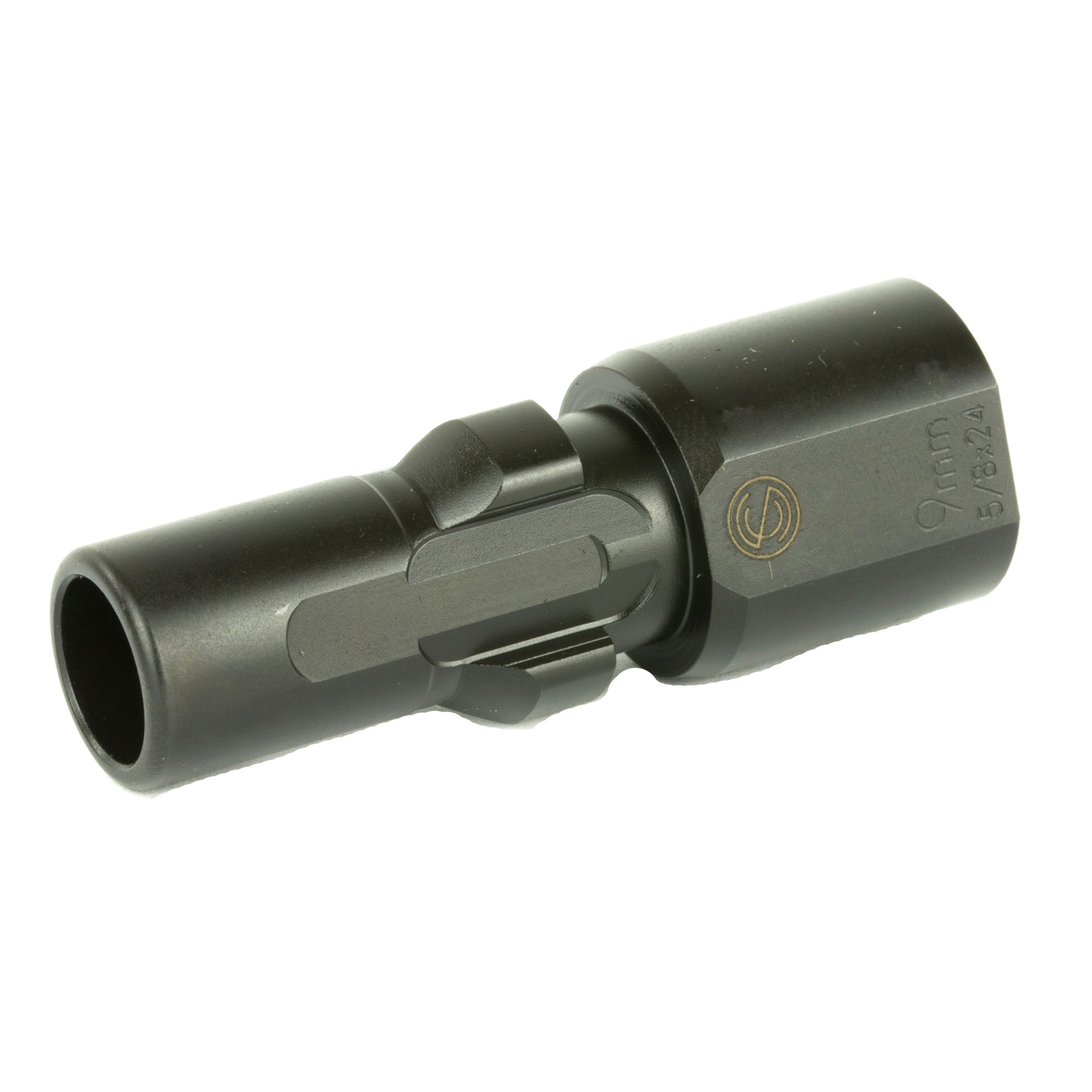 SilencerCo AC2609 3-Lug Muzzle Device 9mm 5|8-24 Threads Black in.