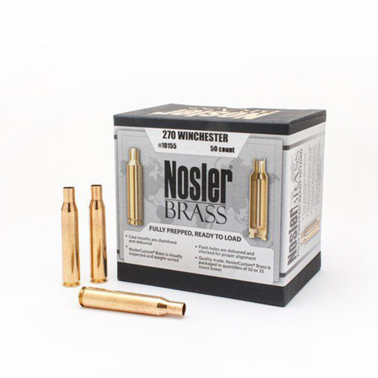 Nosler Custom Brass 270 Winchester Box of 50