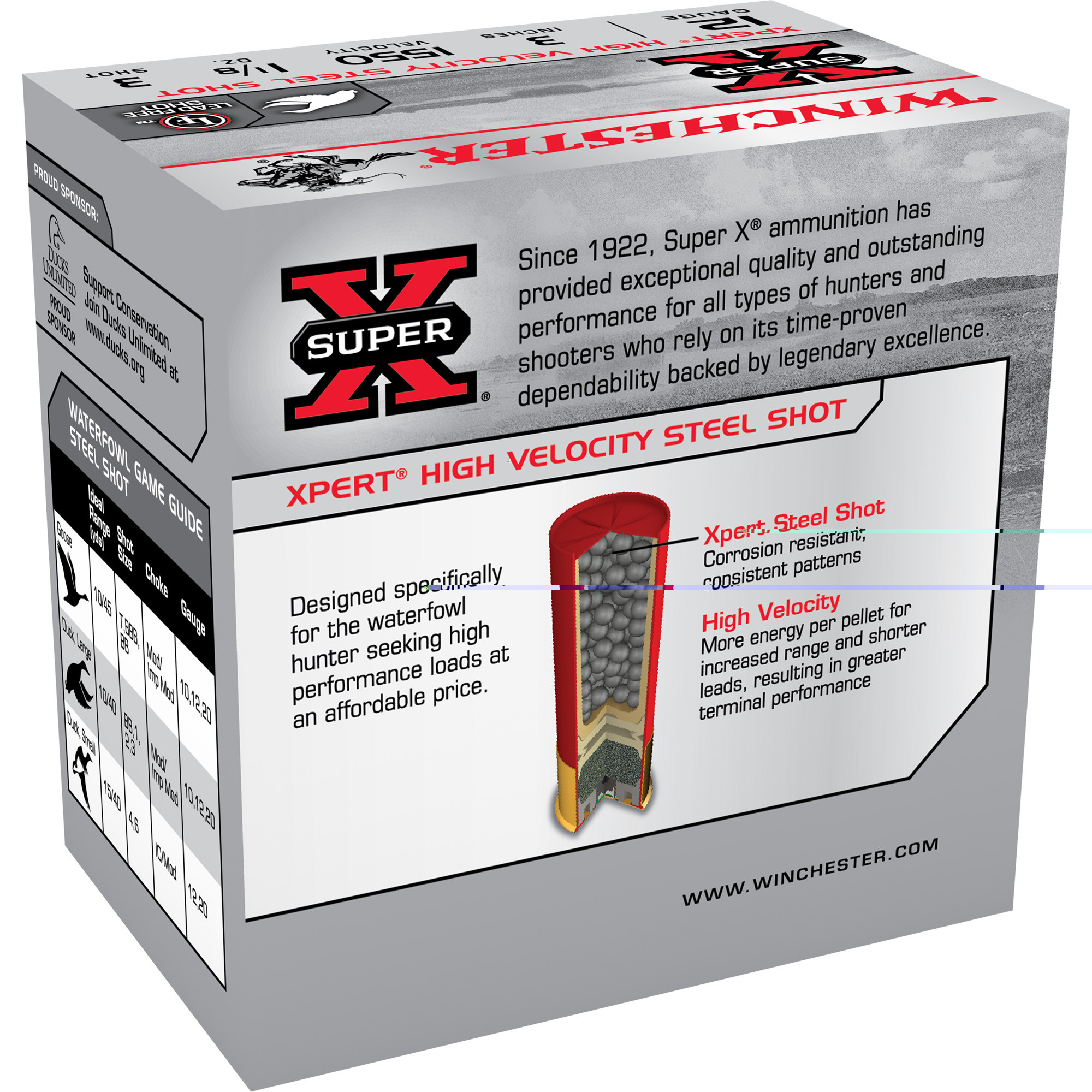 Winchester Xpert High Velocity Ammunition 12 Gauge 3" 1-1/8 oz #3 Non-Toxic Steel Shot
