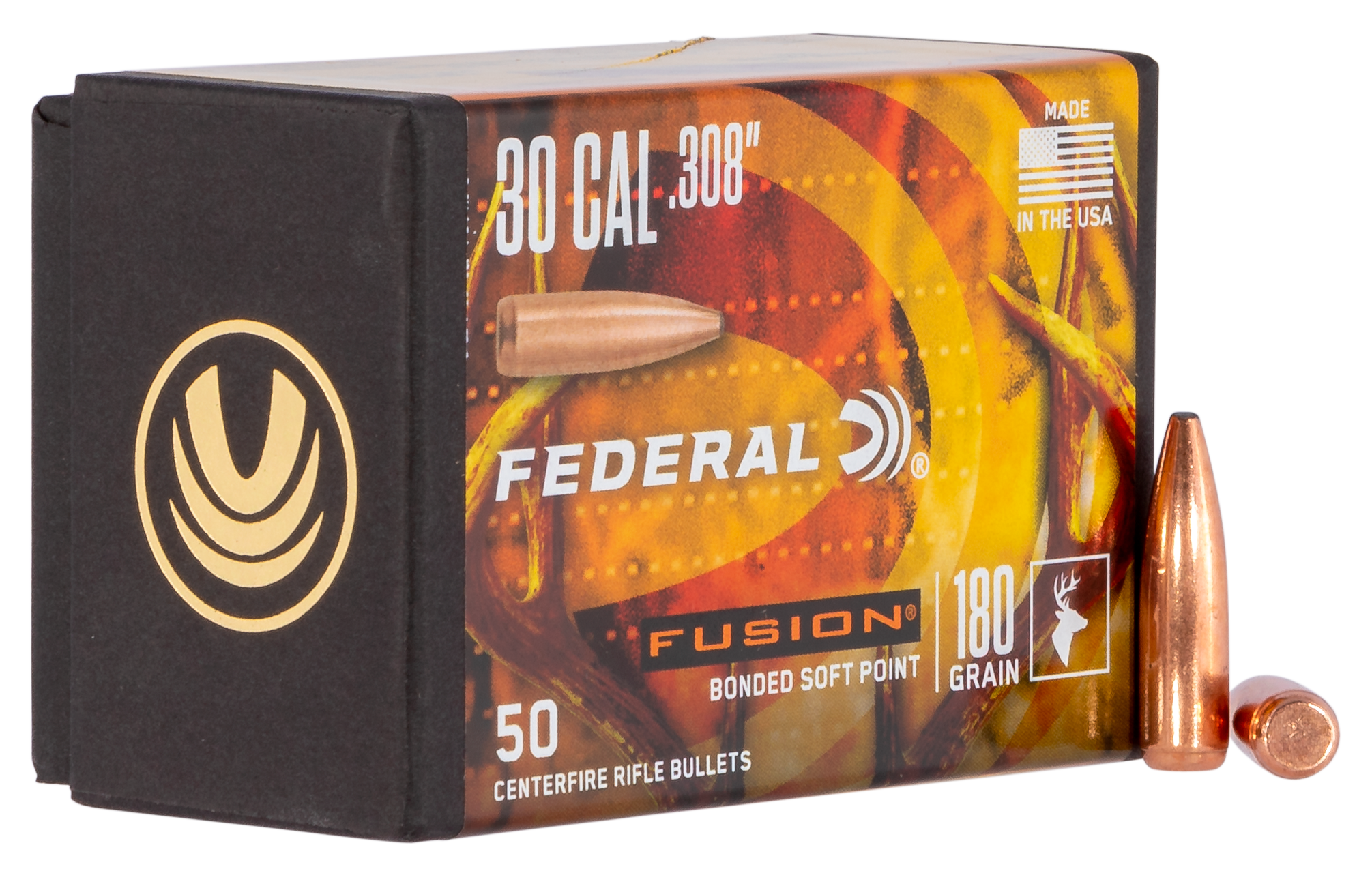 Federal FB308F4 Fusion Component Fusion 30 Cal .308 180 gr Fusion Soft Point 50 Per Box