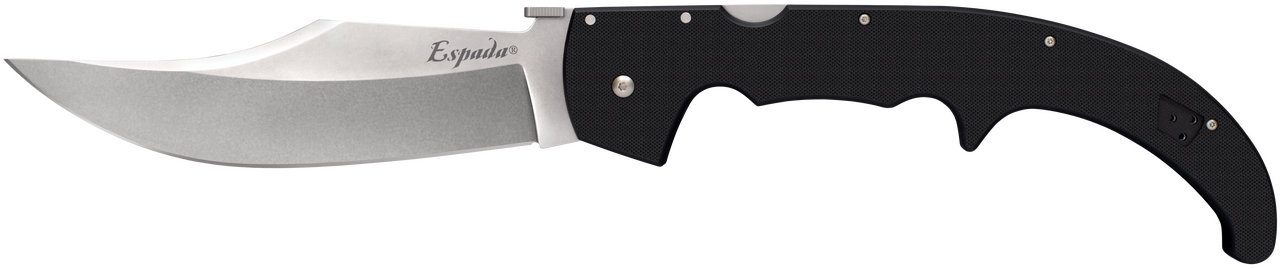 Cold Steel CS62MGC EspadaXL 7.50" Folding Clip Point Plain AUS-10A SS Blade/9.25" Black w/Polished Bolsters G10 Handle Includes Belt Clip