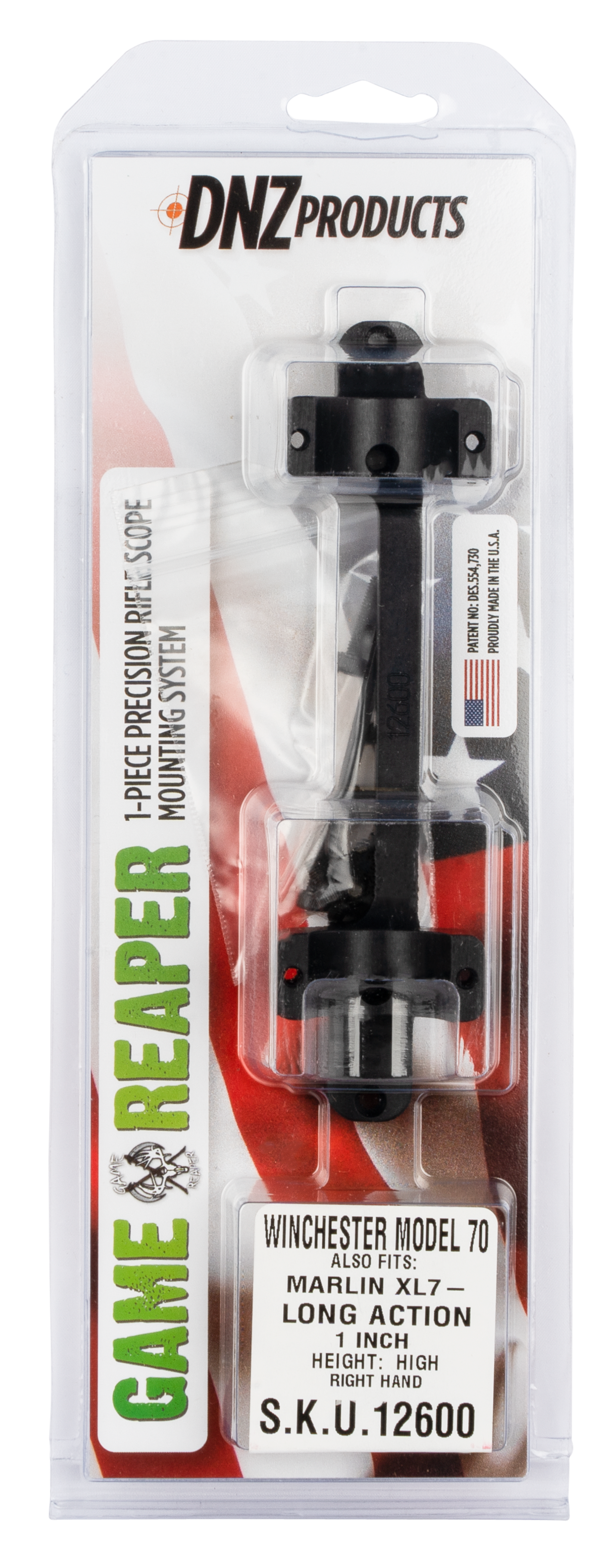 DNZ Game Reaper 1" Scopemount Black, High, Marlin XL7 Long Action