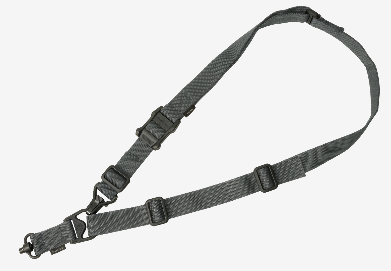 Magpul MAG515-GRY MS3 Single QD Sling GEN2 made of Nylon Webbing with Gray Finish, Adjustable One-Two Point Design & QD Swivel for Rifles