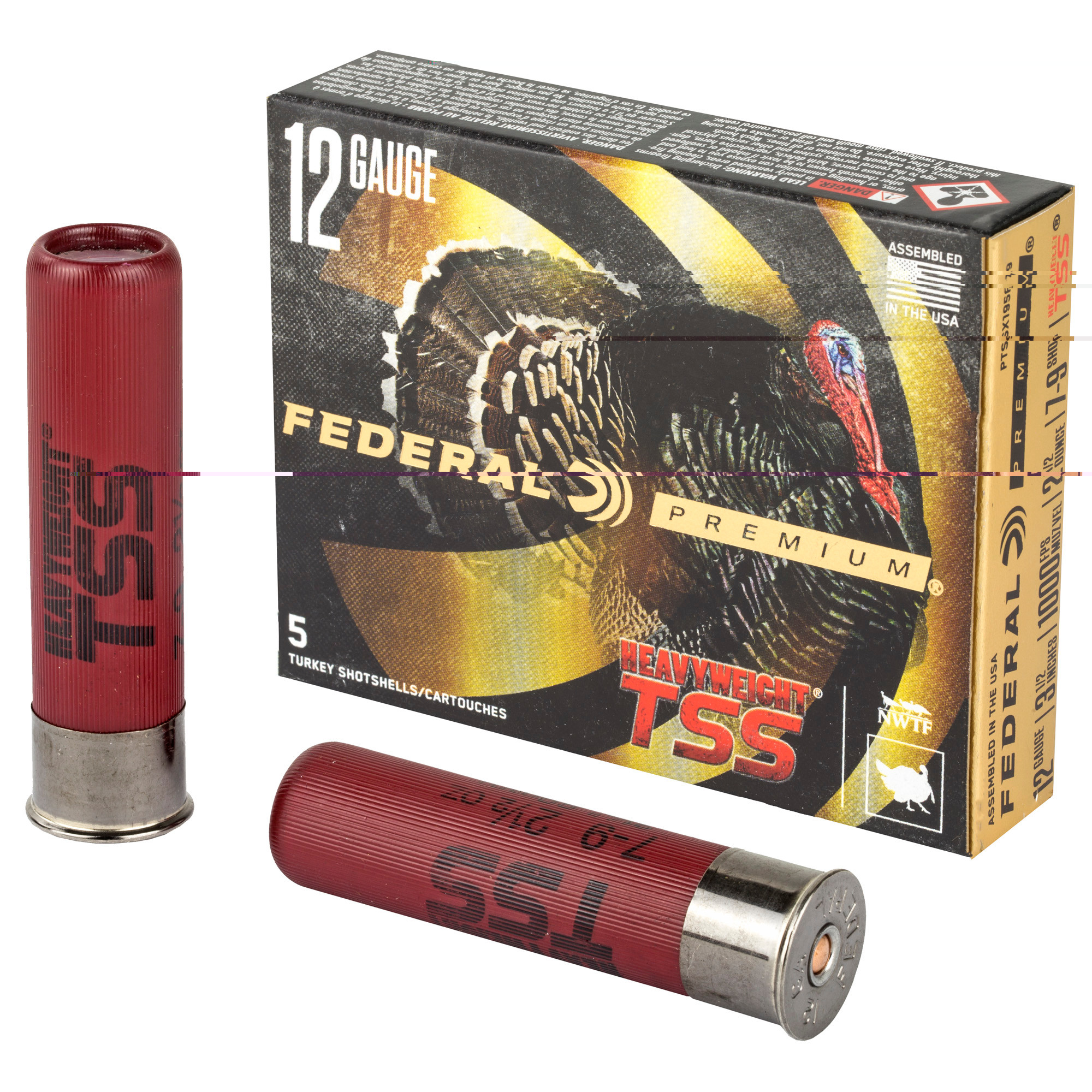 Federal PTSSX195F79 Premium Turkey Heavyweight TSS 12 Gauge 3.50" 2 1/2 oz 1000 fps Tungsten 7 9 Shot 5 Bx/50 Cs