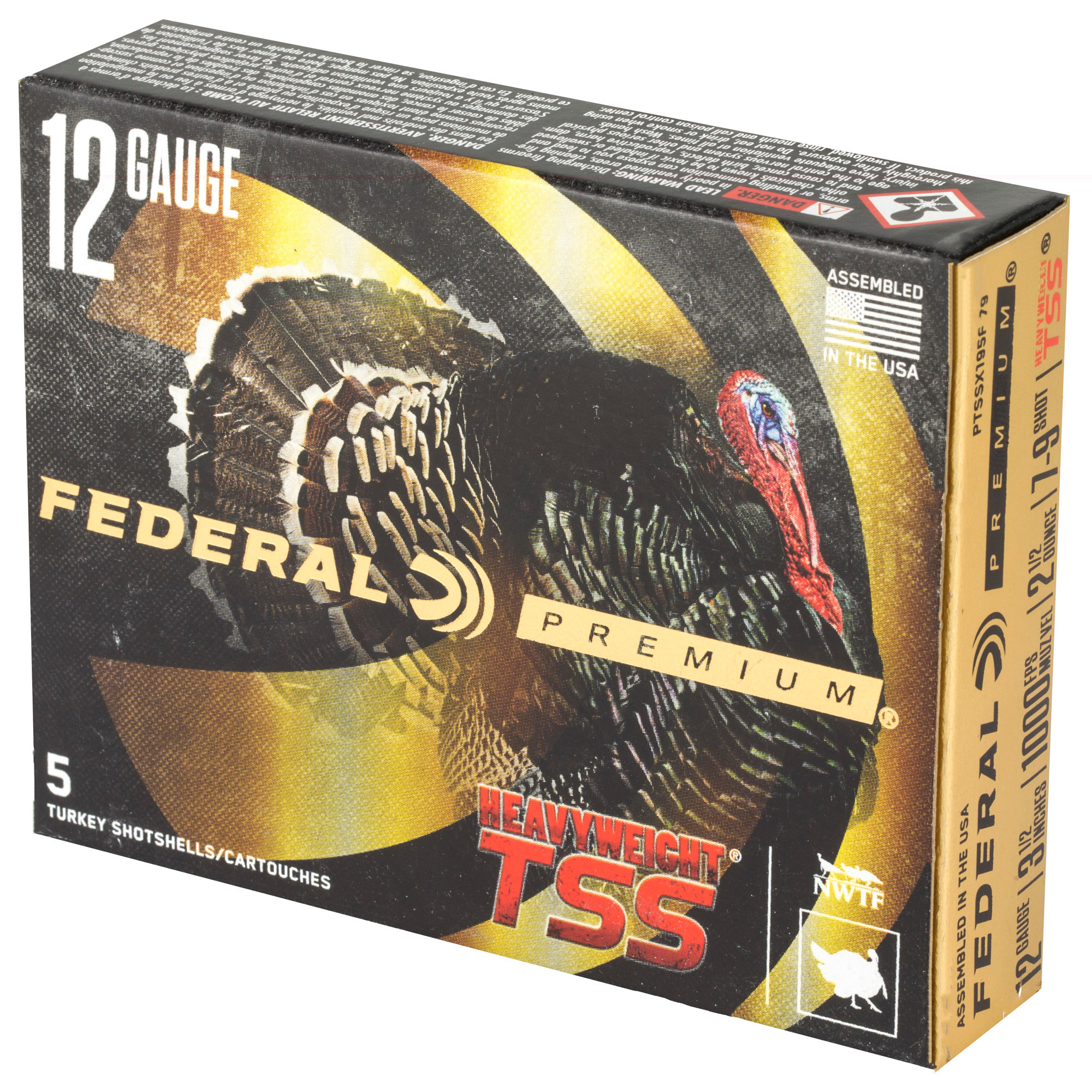 Federal PTSSX195F79 Premium Turkey Heavyweight TSS 12 Gauge 3.50" 2 1/2 oz 1000 fps Tungsten 7 9 Shot 5 Bx/50 Cs