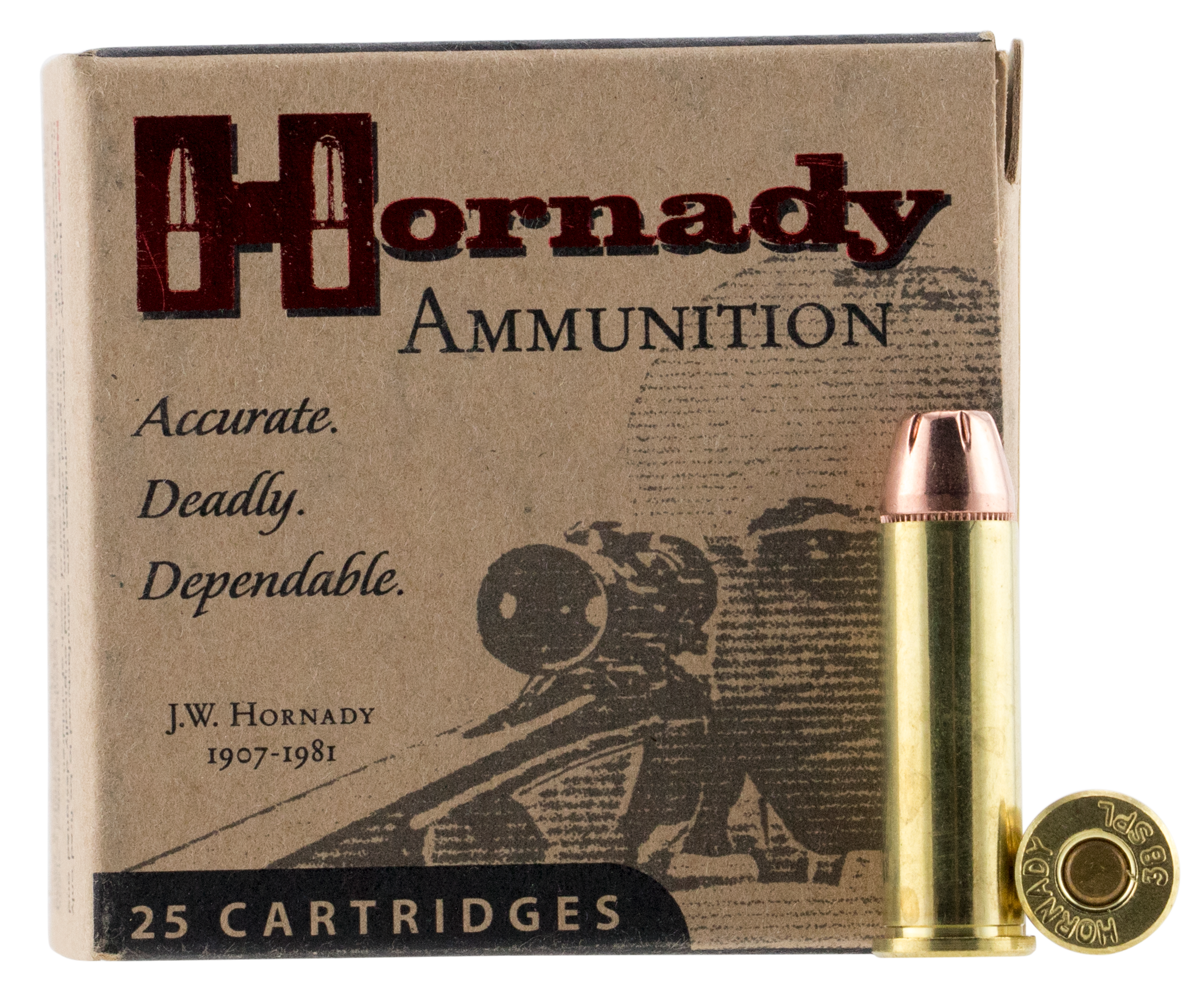 Hornady Custom Ammunition 38 Special 158 Grain XTP Jacketed Hollow Point Box of 25