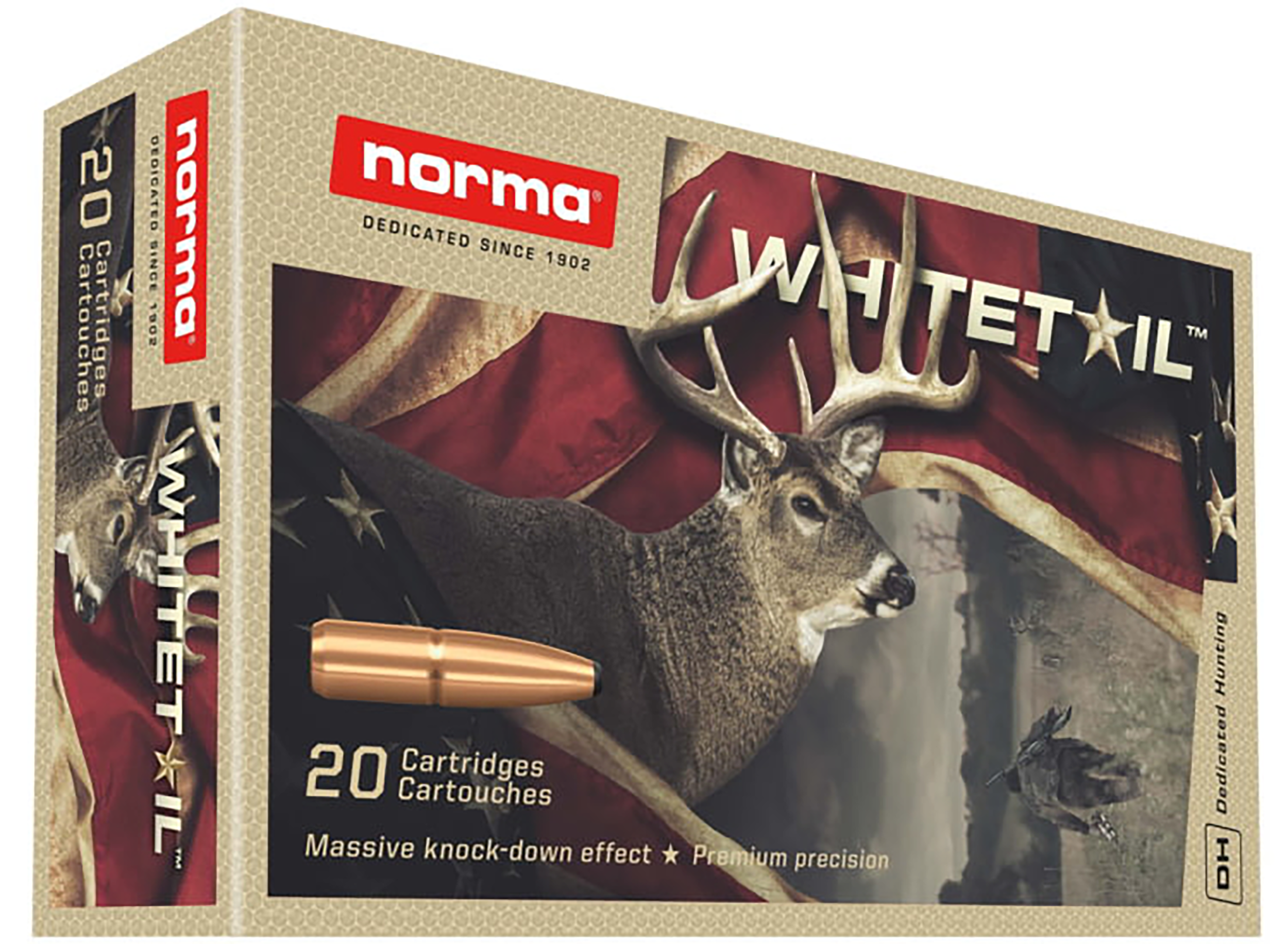 Norma Whitetail Ammunition 300 Winchester Magnum 150 Grain Jacketed Soft Point 20RD