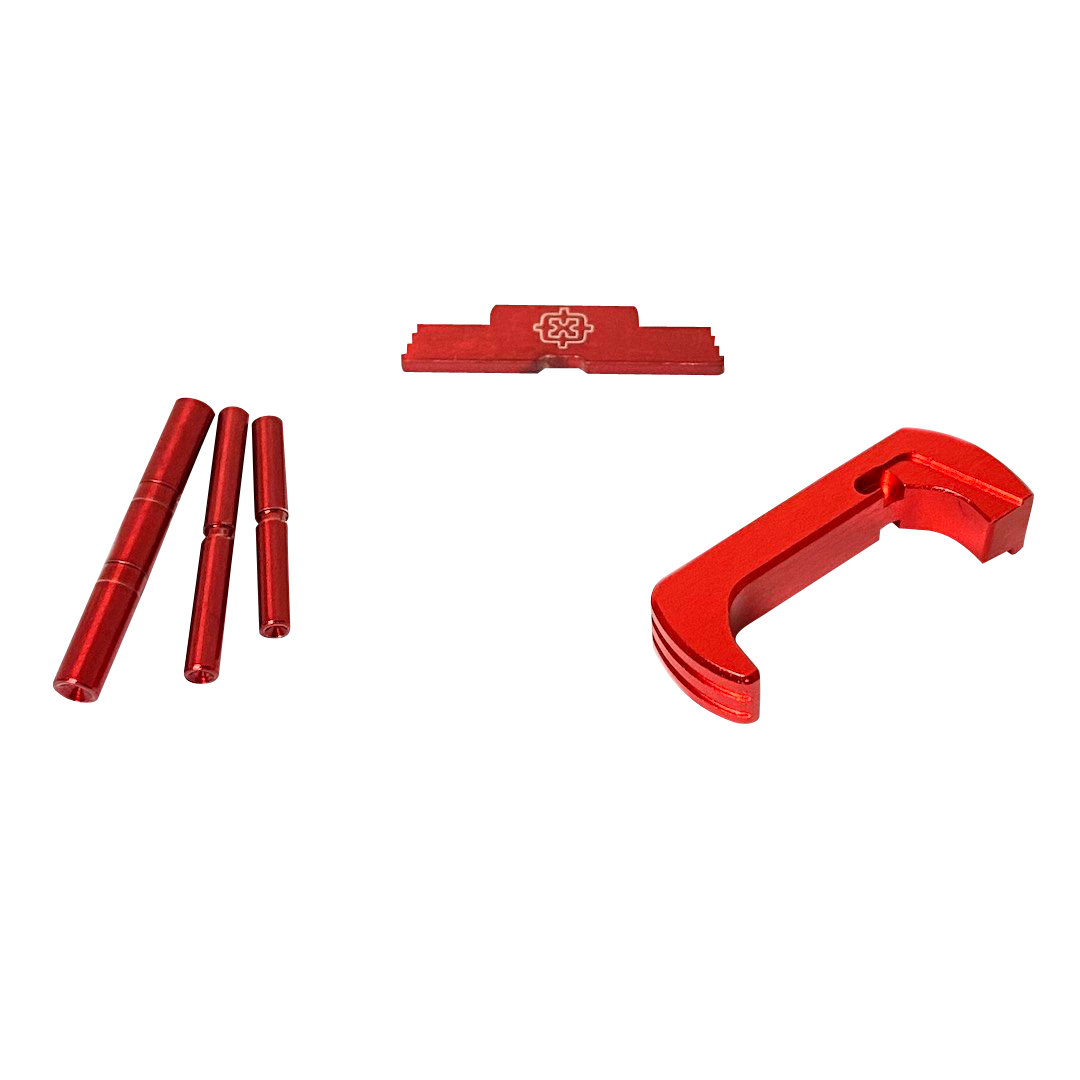 Cross Armory CRGOKRD 3 Piece KitExtended Compatible w/Glock Gen1-3 Red Anodized Steel/Aluminum