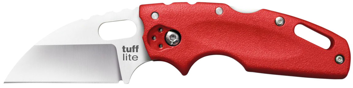 Cold Steel CS20LTR Tuff Lite2.50" Folding Clip Point Plain AUS-8A SS Blade/Red Griv-Ex Handle Includes Pocket Clip