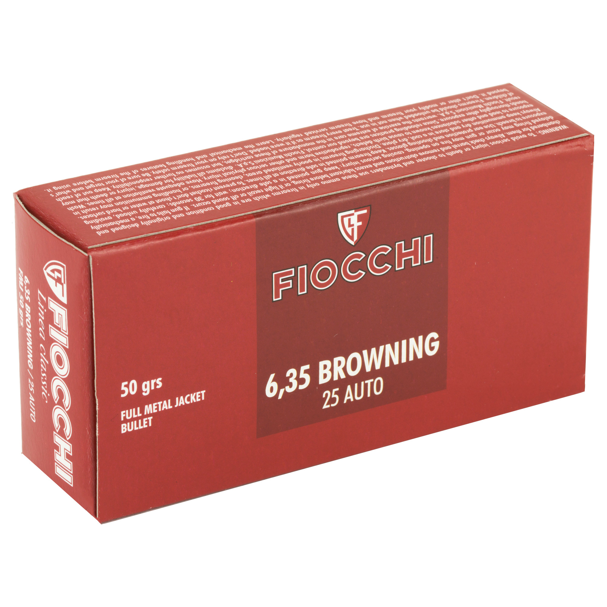 Fiocchi 25AP Range Dynamics Pistol 25 ACP 50 gr FMJ50rd Bx