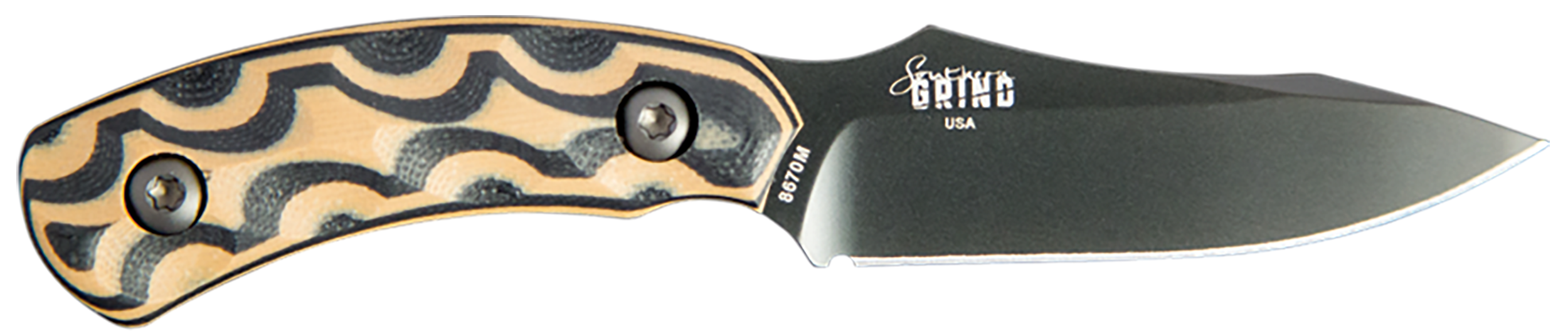 Southern Grind SG0508010601 Jackal Pup 2.80" Fixed Drop Point Plain Black PVD 8670 Steel Blade 2.95" Black/Tan G10 3D Milled Handle Includes Sheath