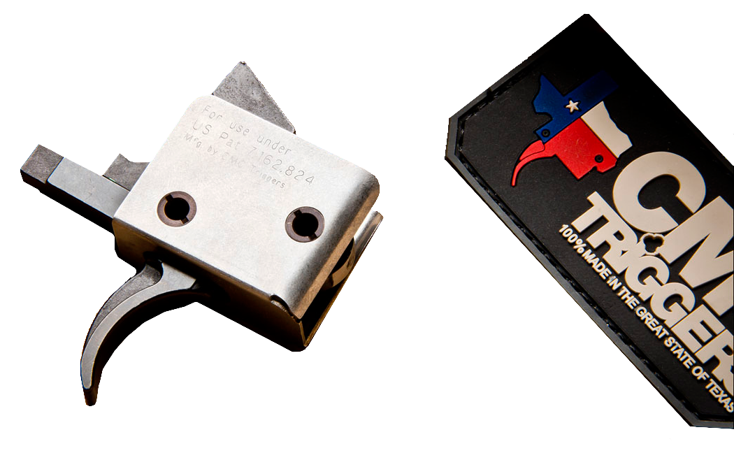 CMC Triggers 91501 Drop-InSingle-Stage Curved Trigger with 3-3.50 lbs Draw Weight & Black/Silver Finish for AR-15/AR-10