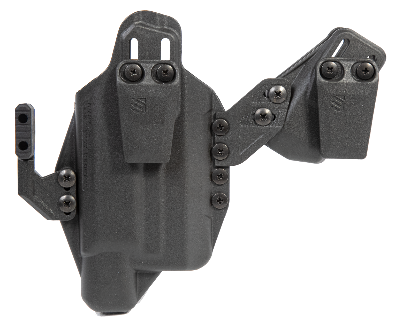 Blackhawk 416702BK StacheIWB Size 02 Black Polymer Belt Clip Compatible w/Glock 19/23/32/45 Belt 1.50" Wide Ambidextrous
