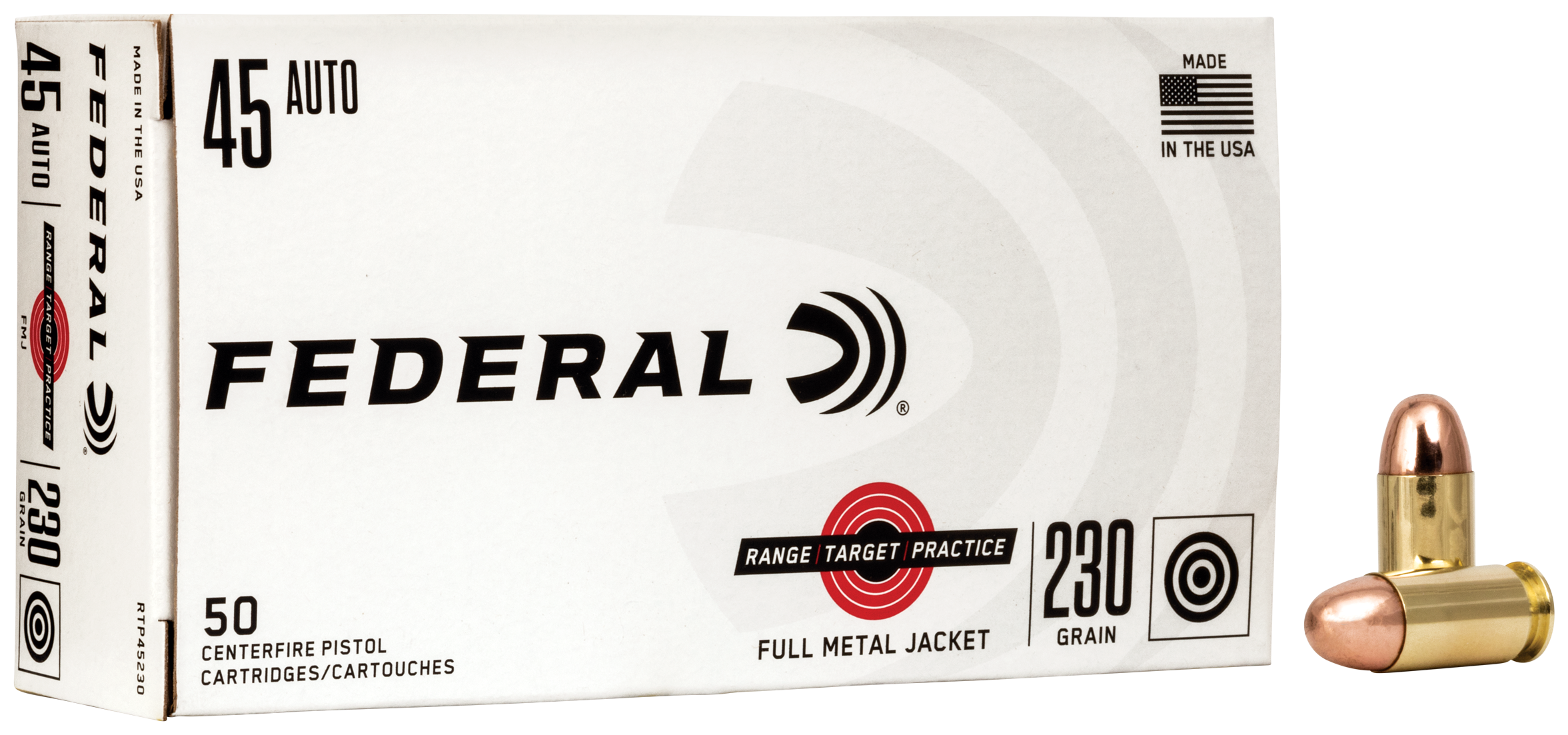 Federal RTP45230 Range & Target Range/Target/Practice 45 ACP 230 gr FMJ50rd Bx
