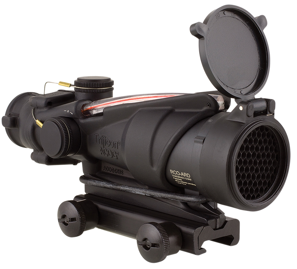 Trijicon 4x32 Acog Rifle Scope Matte, Red Chevron, w/ Adapter
