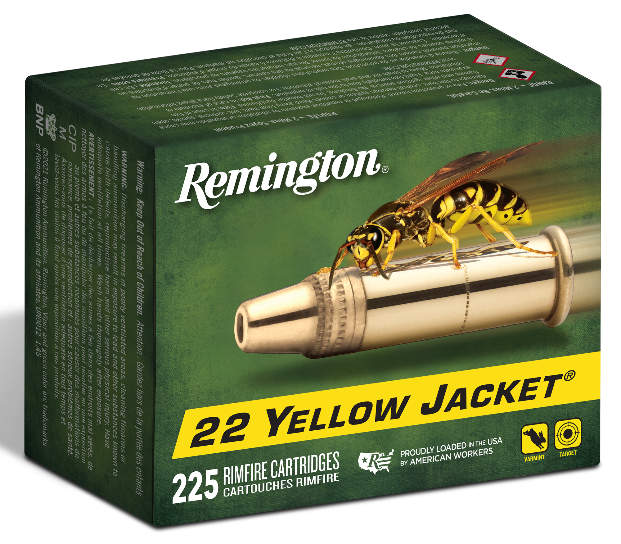 Remington Ammunition 21233 Yellow Jacket Rimfire 22 LR 33 gr TCHP225 Per Box/ 10 Cs