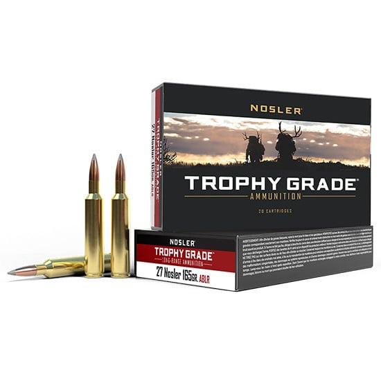 Nosler Trophy Grade Ammunition 27 Nosler 165 Grain AccuBond Long Range 20RD