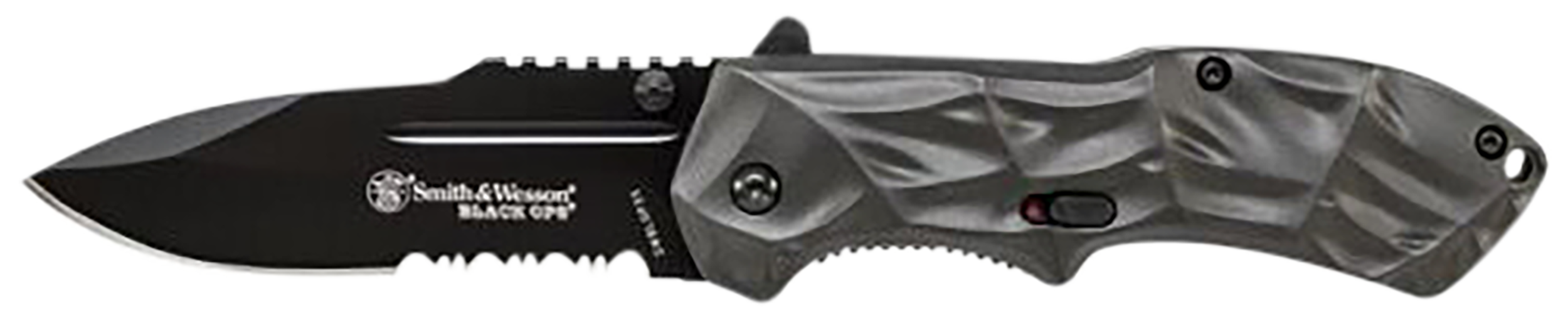 Smith & Wesson Knives SWBLOP3CP Black Ops3.40" Folding Tanto Plain 4034 SS Blade Aluminum Handle Includes Pocket Clip